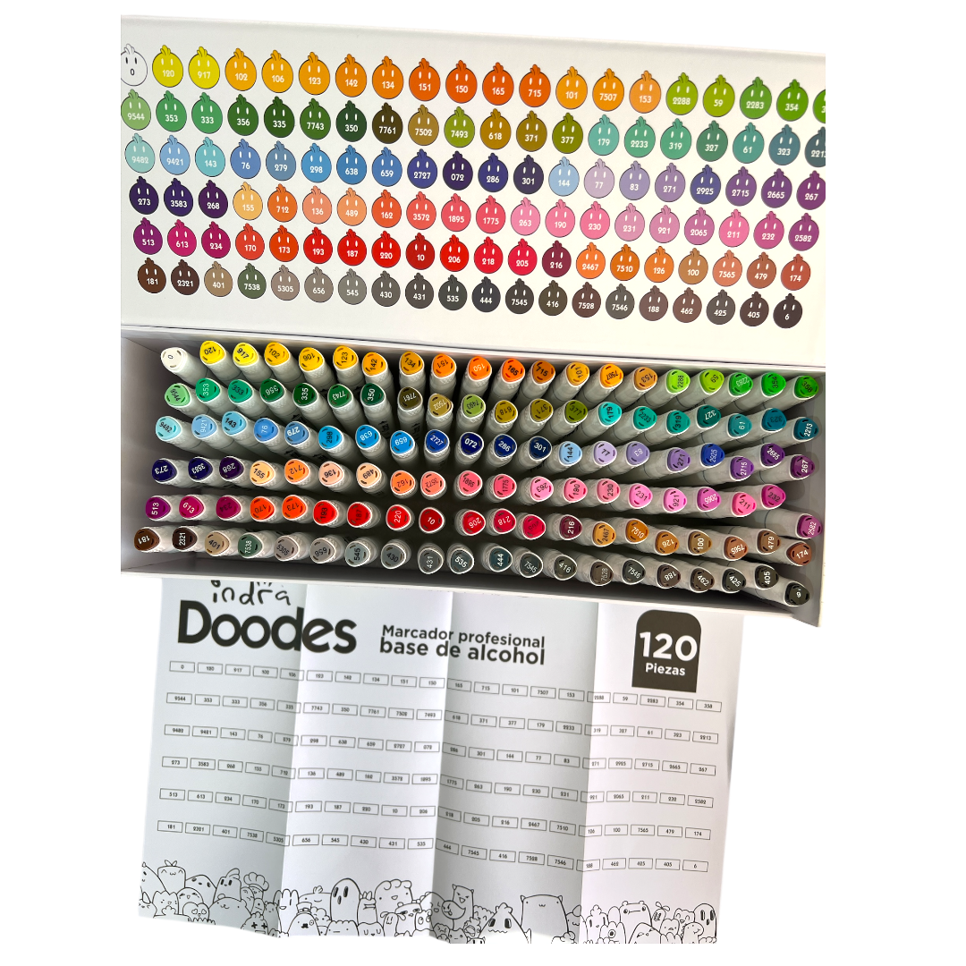 Set de 120 marcadores DOODLES (alcohol)