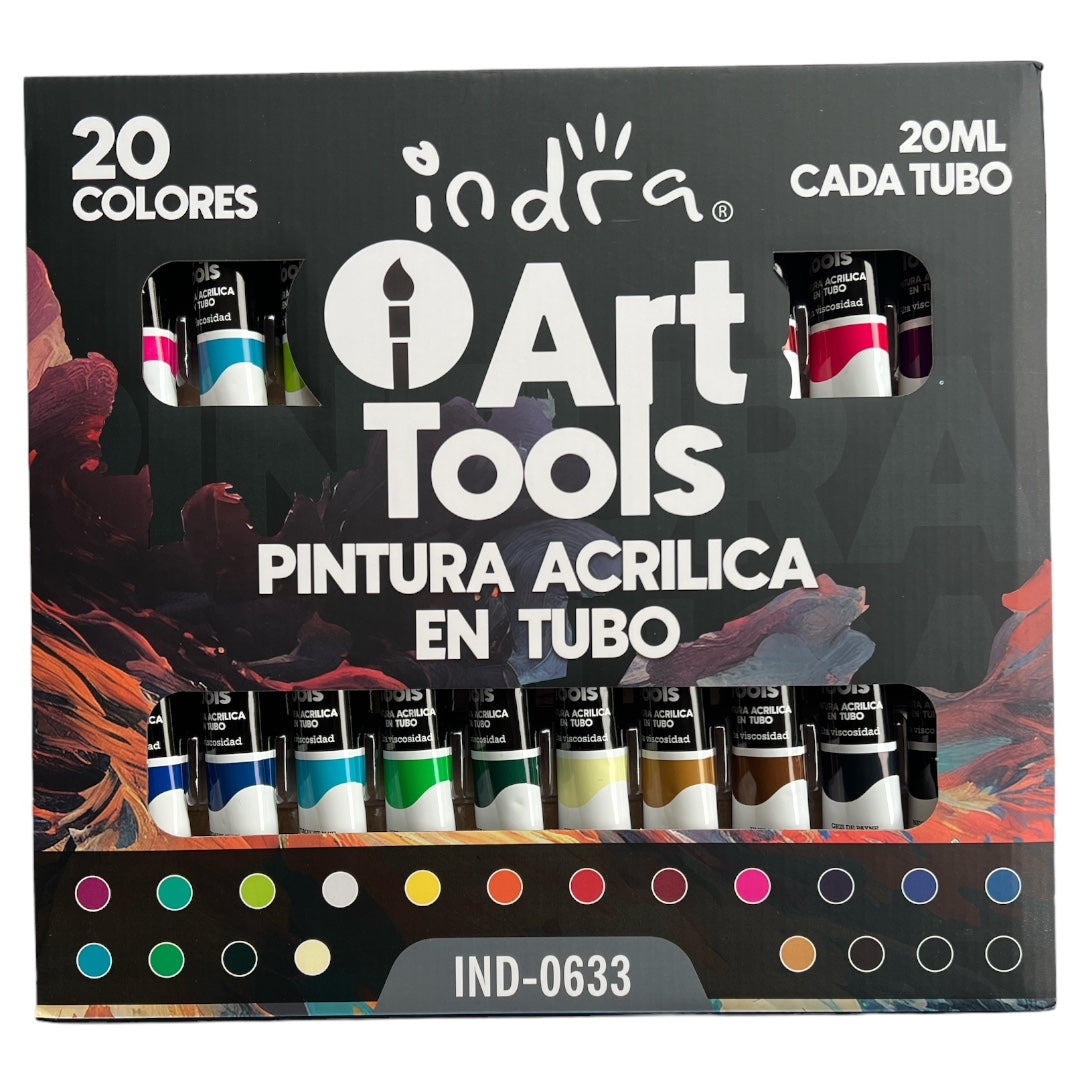 Set Pintura Acrílica en tubo 20ml Art Tools - INDRA
