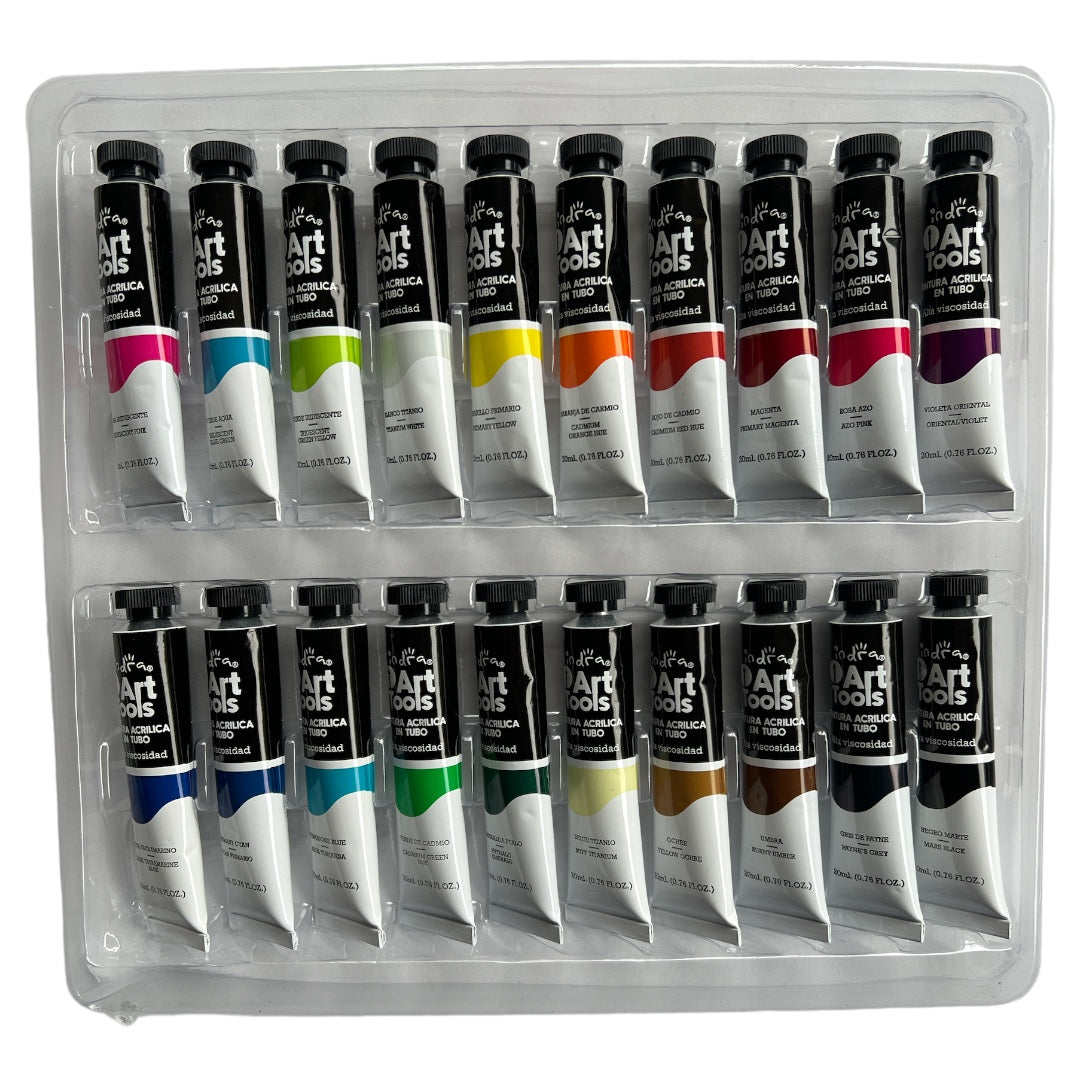 Set Pintura Acrílica en tubo 20ml Art Tools - INDRA