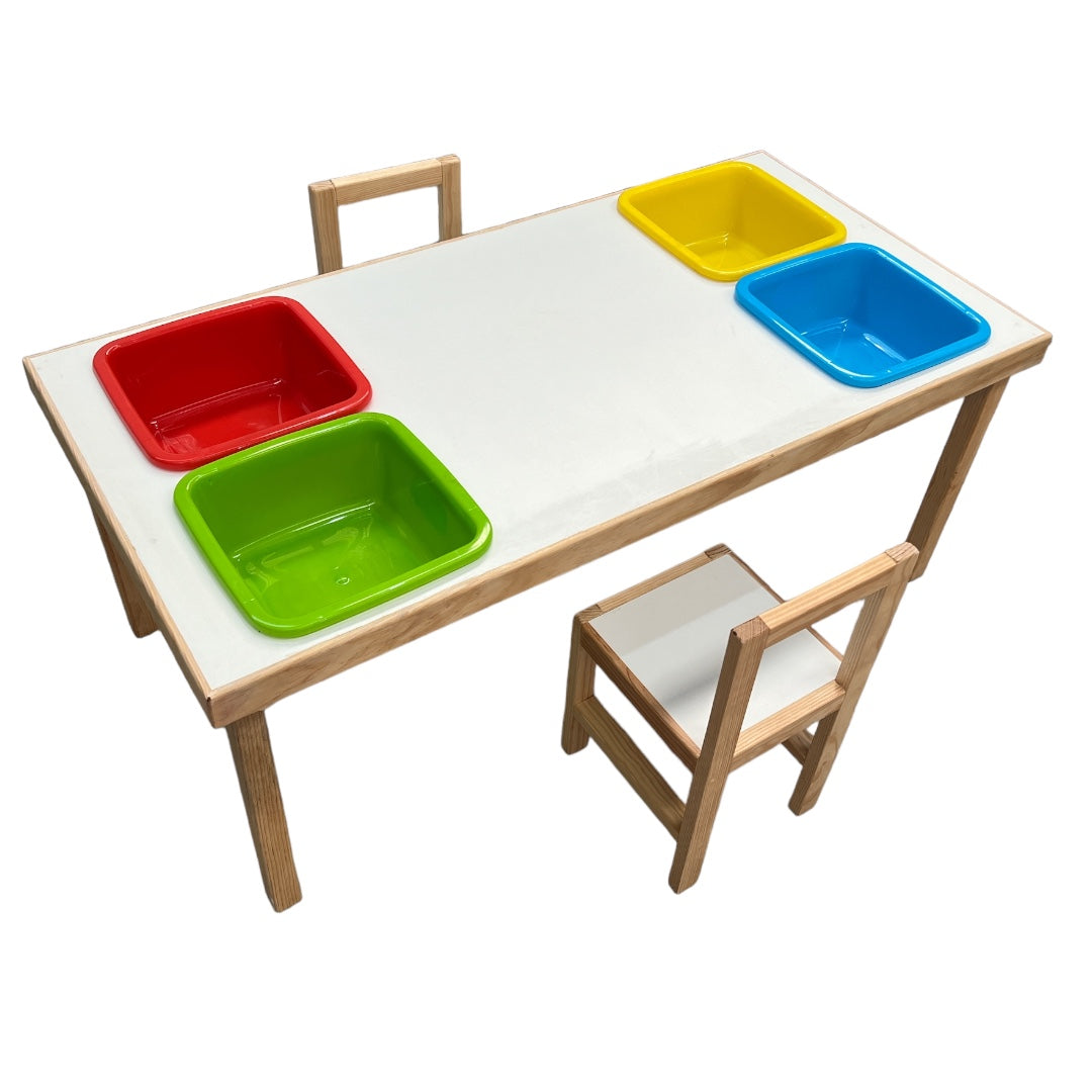 Conjunto Mesa Interactiva Grande con dos Sillas