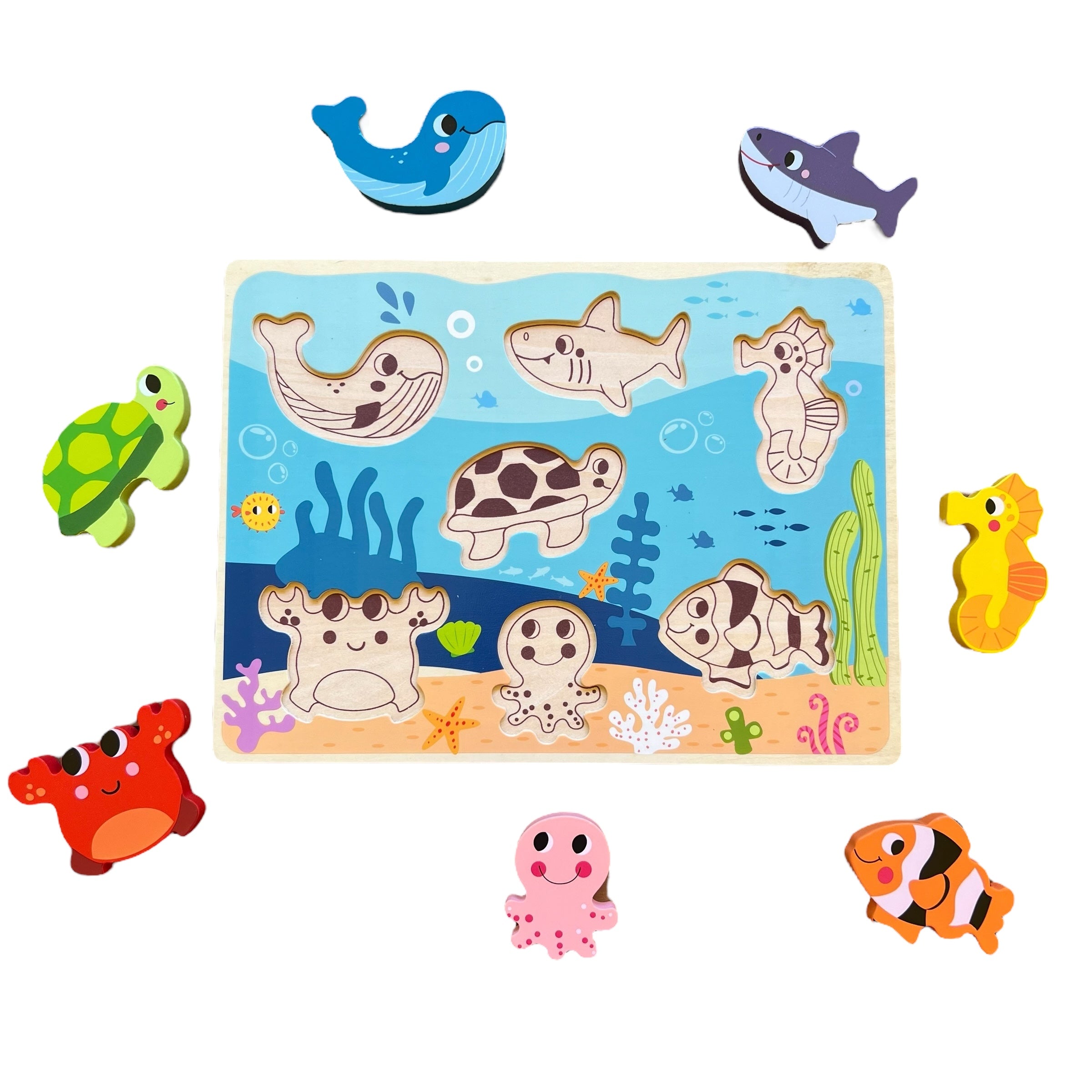 ROMPECABEZAS CHUNKY ANIMALES DEL MAR - TOOKY TOY