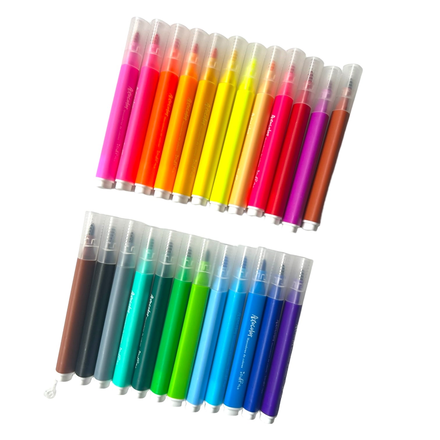 AXOCOLOR Marcadores Triangulares - 24 piezas - INDRA