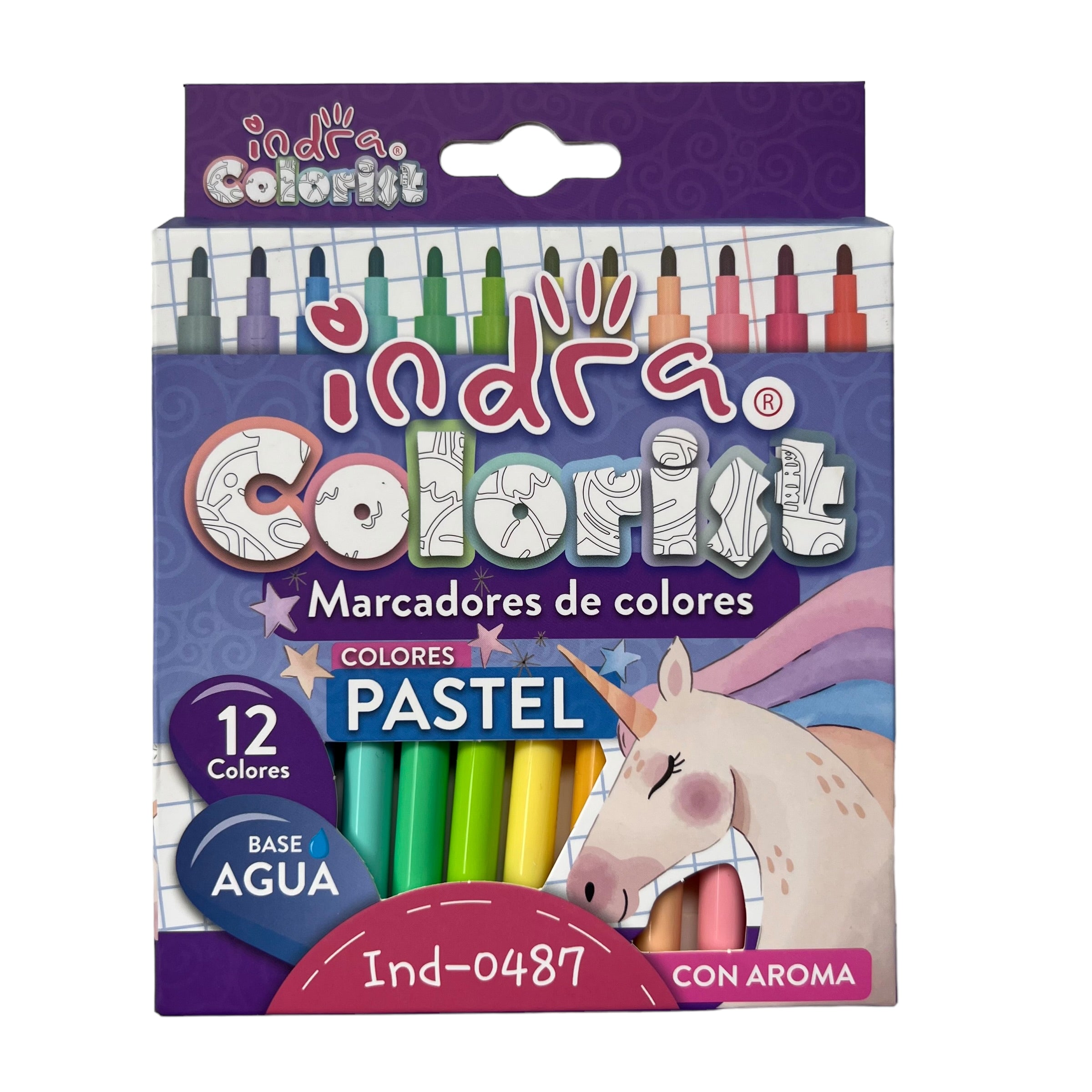 Plumones Pastel 12 piezas Colorist INDRA