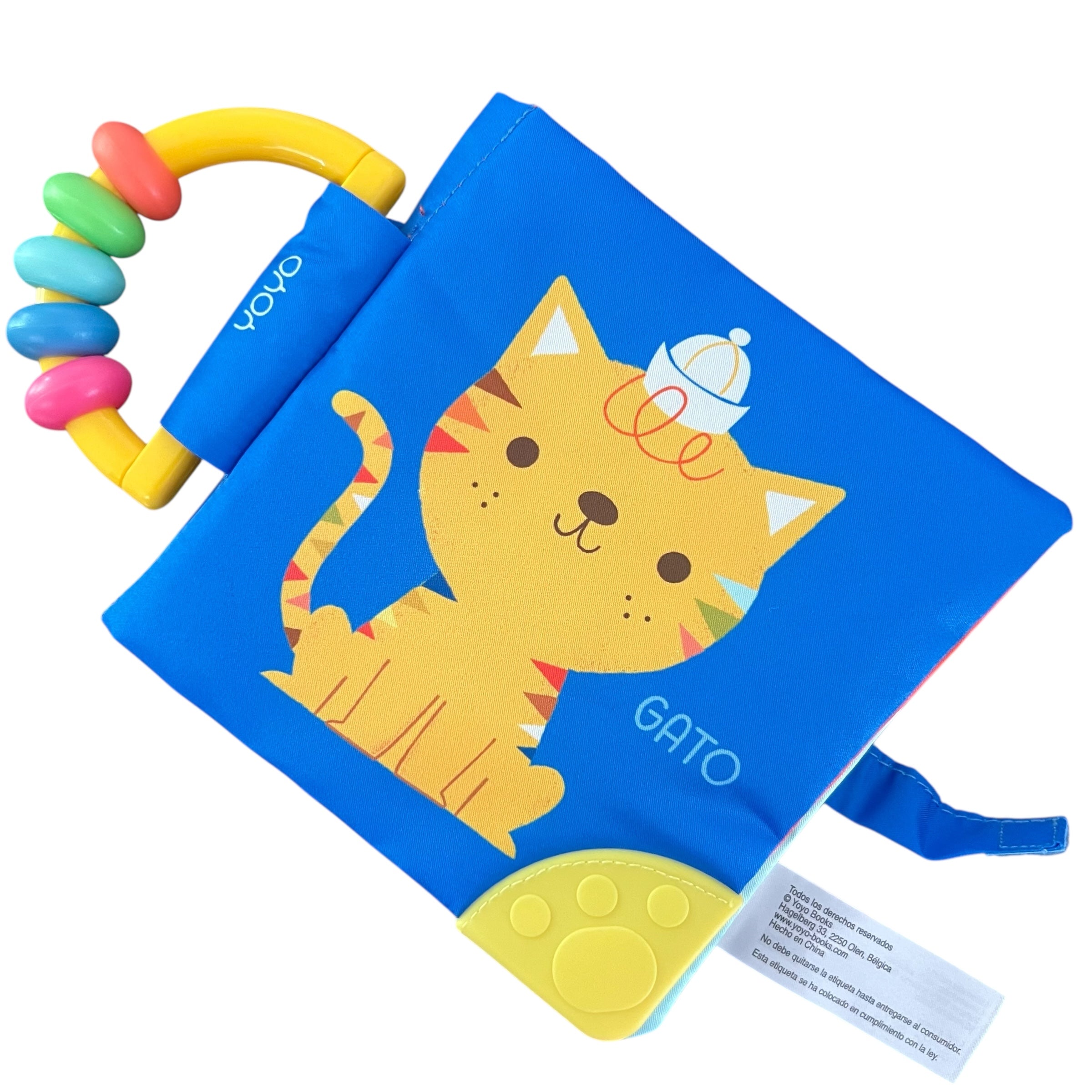 GATO - Libro de Tela con Sonaja y Mordedera
