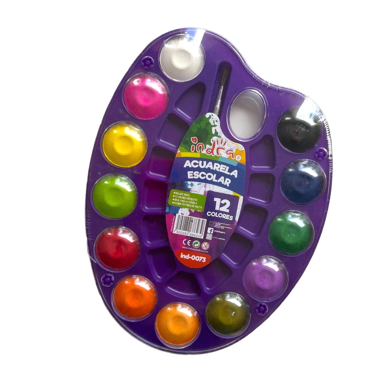 Acuarela ovalada 12 colores
