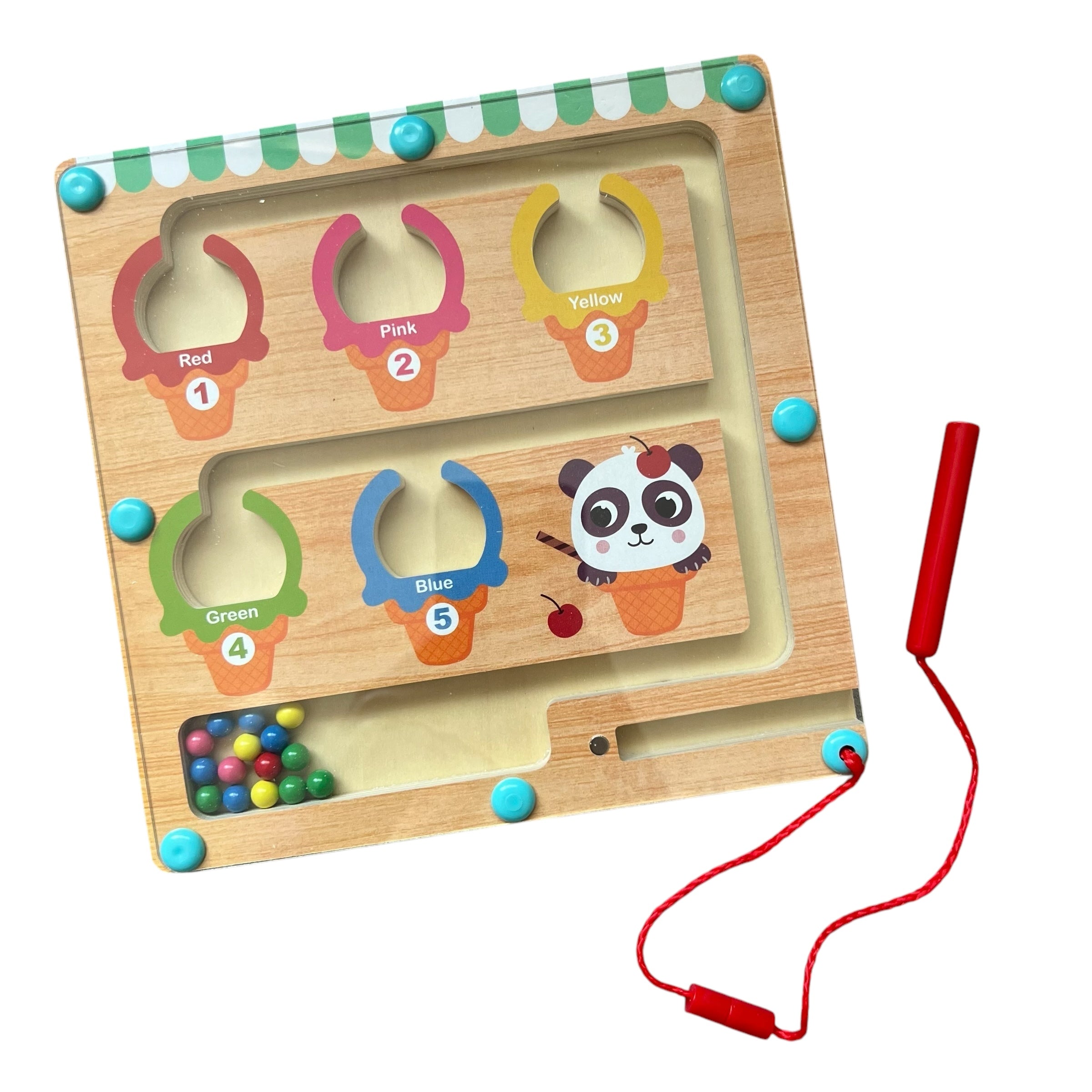 Laberinto Magnético de Colores y Números - HI PANDO