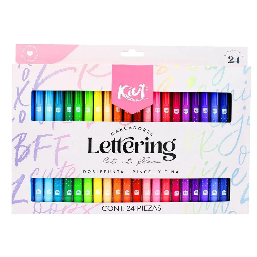 Marcadores punta pincel - Lettering KIUT 24 piezas