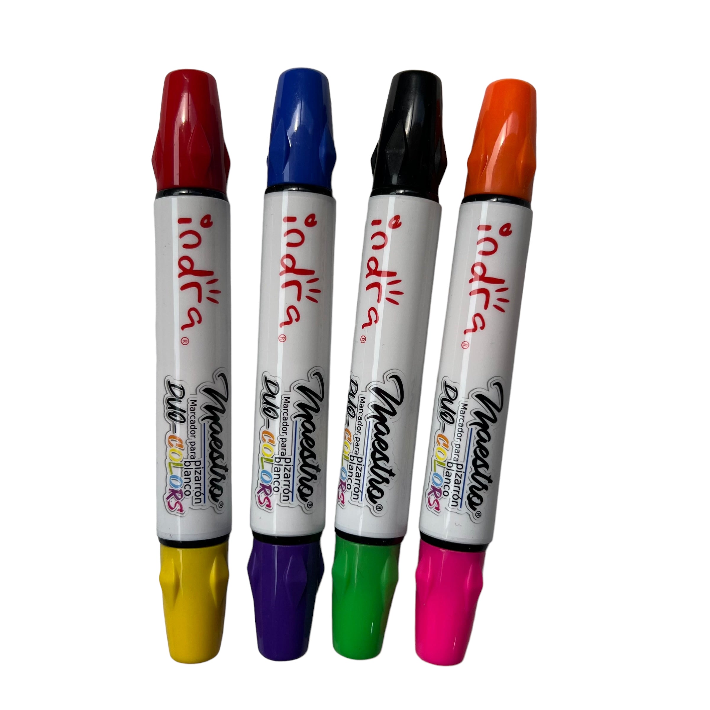 Marcadores doble punta de Colores para pizarrón blanco - Maestro INDRA