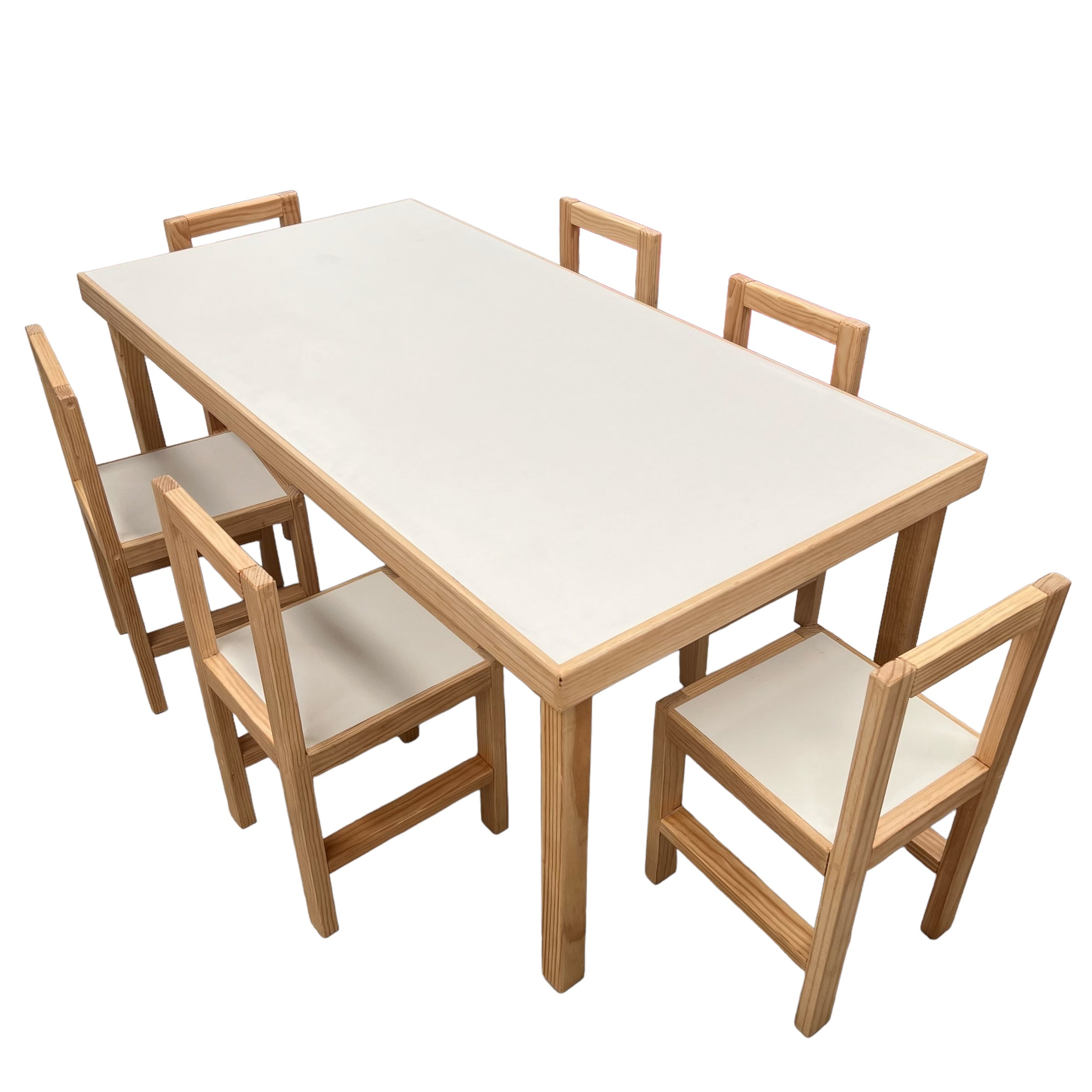 Conjunto Mesa Rectangular y 6 Sillas de madera