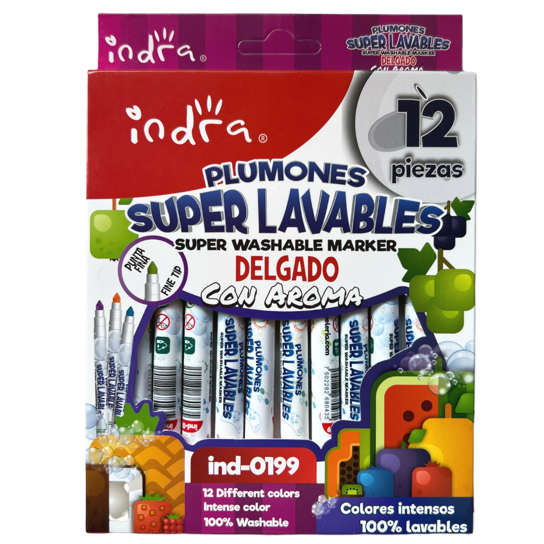 Plumones super lavables delgados con aroma