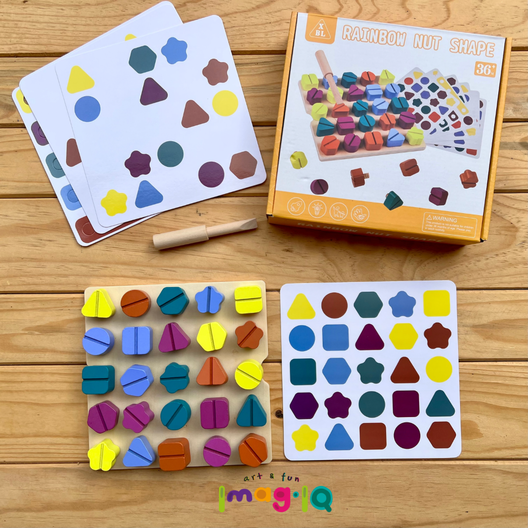 Juego de Ensarte Lógico Torni Color - Rainbow Nut Shape