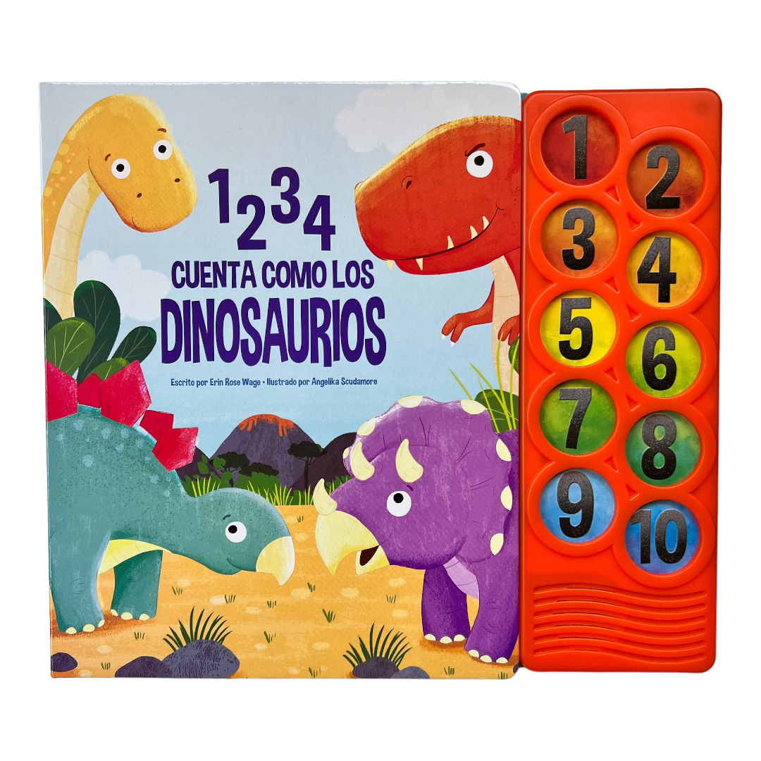 1, 2, 3, 4, Cuenta como los Dinosaurios - Libro con Voz y Sonidos