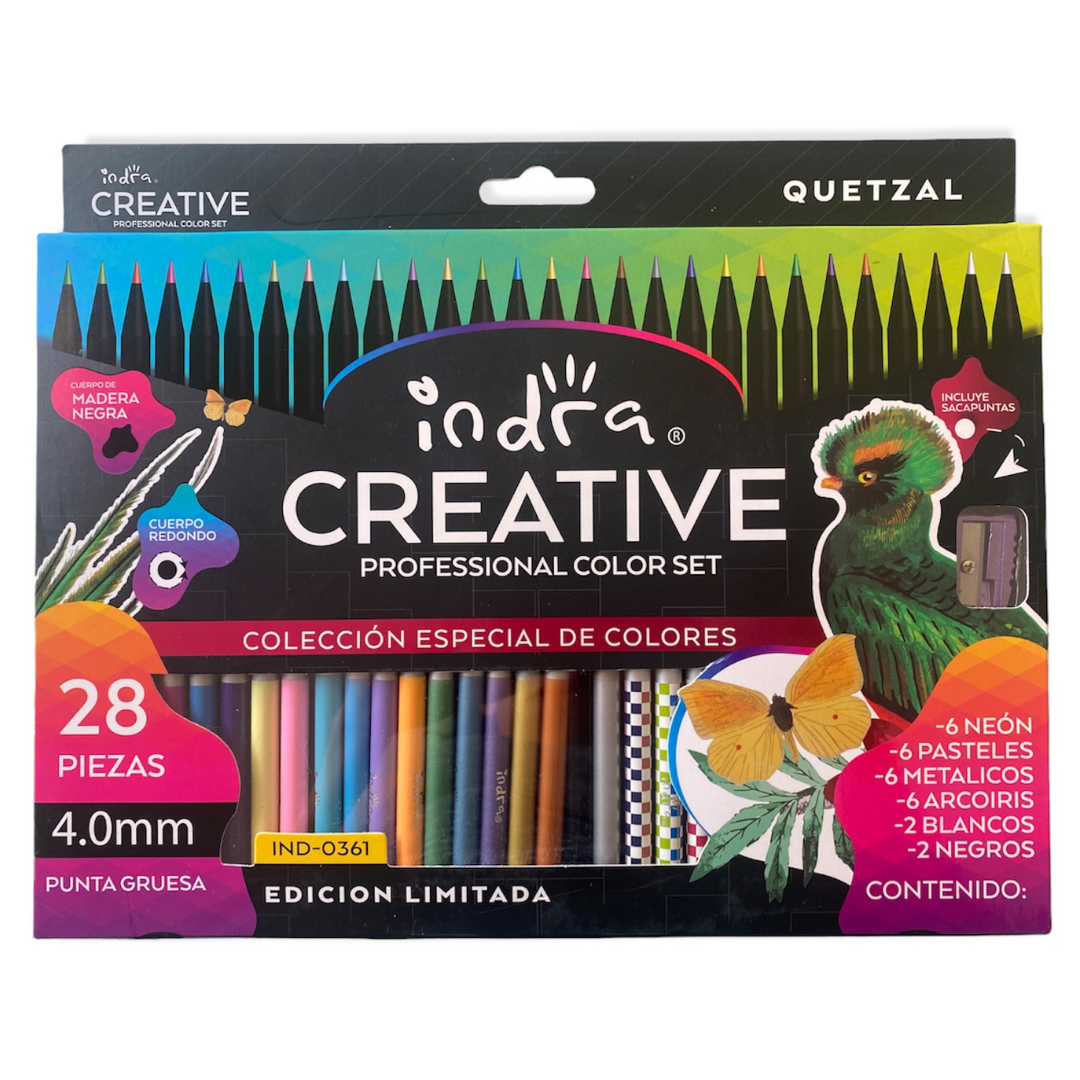 Colores Profesionales Creative Quetzal 28 piezas -INDRA