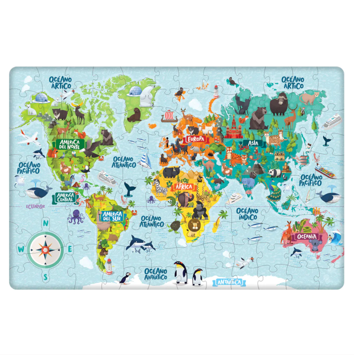 Rompecabezas de mapamundi sales