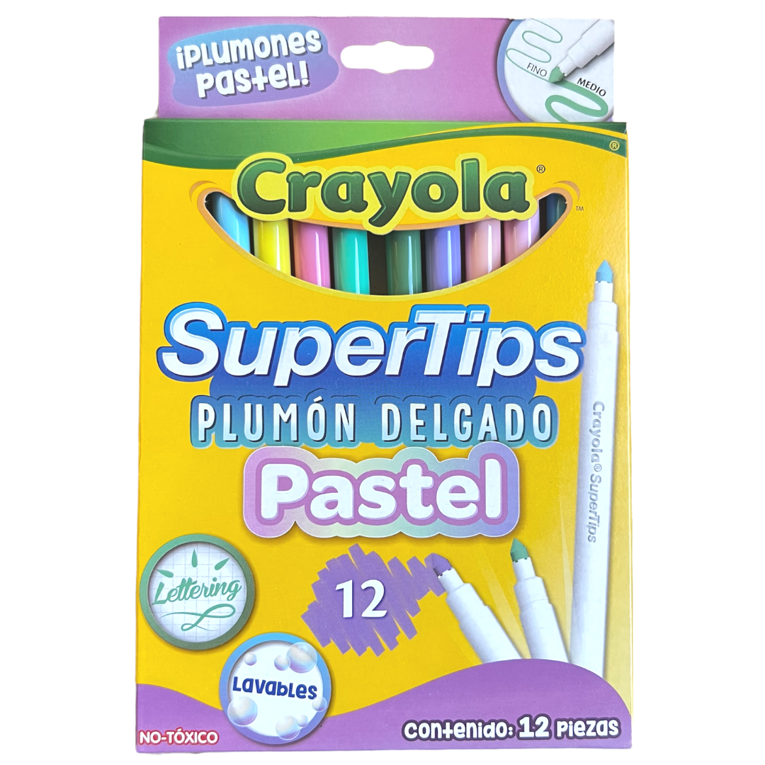 Super Tips 12 Plumones Color Pastel CRAYOLA