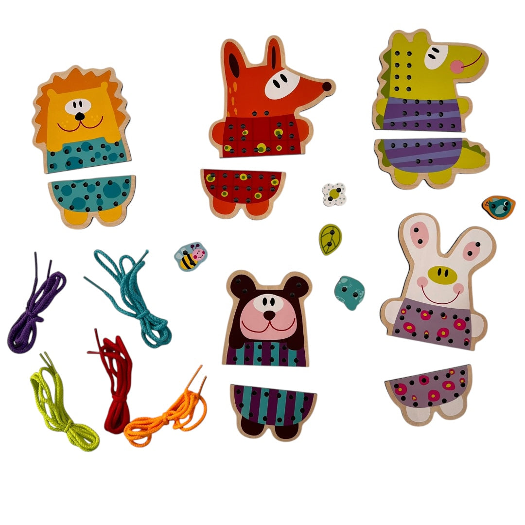 ANIMALES ENSARTE CON CORDONES - 5 - 1 LACING ANIMALS  TOOKY TOY