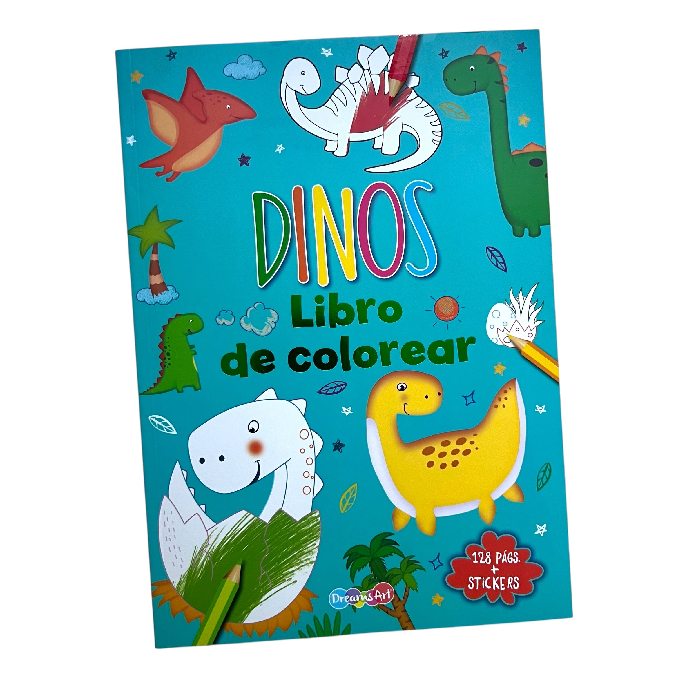 DINOS - Libro de Colorear y Stickers