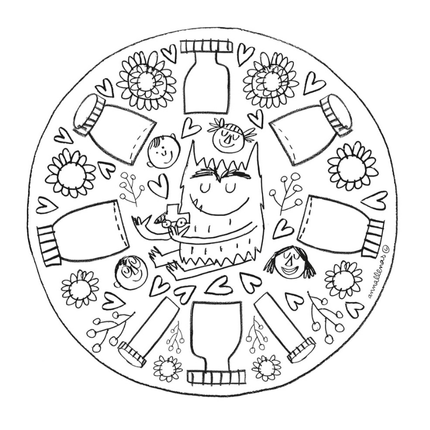 Mandalas para colorear - El Monstruo de colores