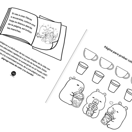 Libro para colorear - Capibara BUBBLE TEA