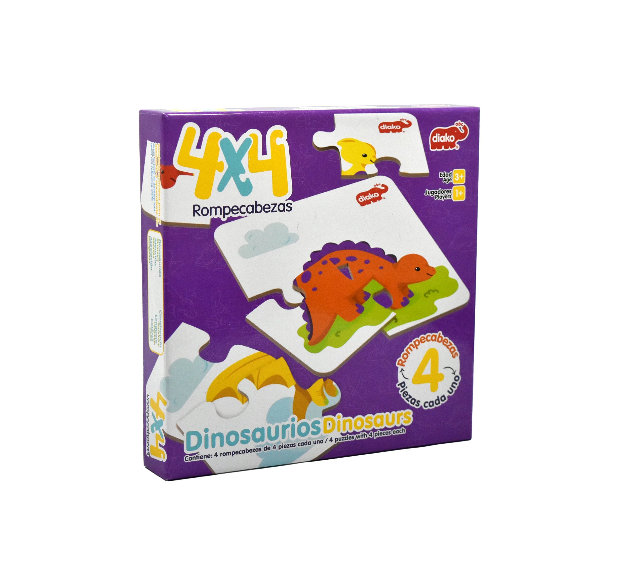 Rompecabezas 4x4 Dinosaurios