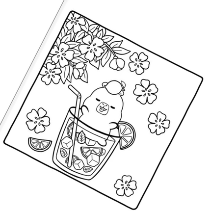 Libro para colorear - Capibara BUBBLE TEA