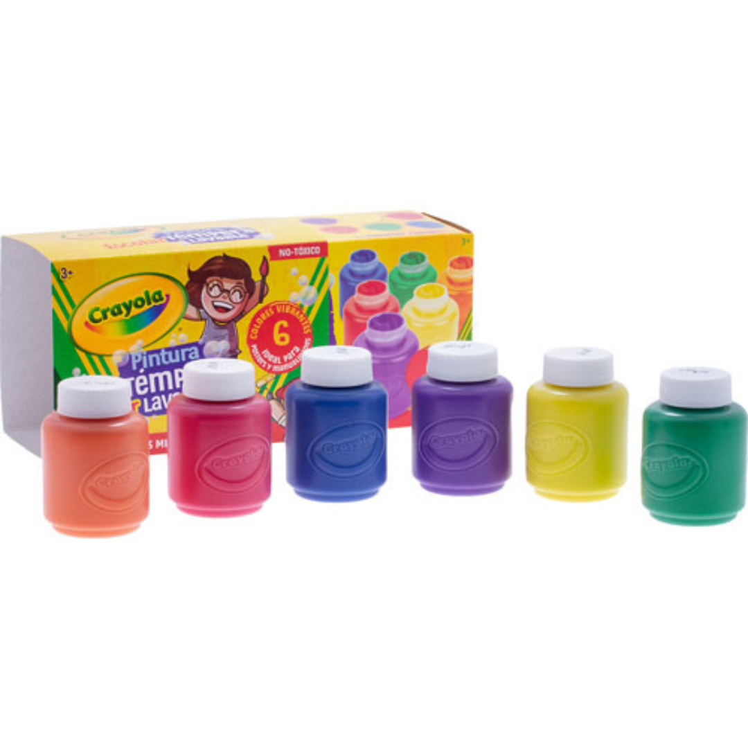 Pintura tempera escolar crayola