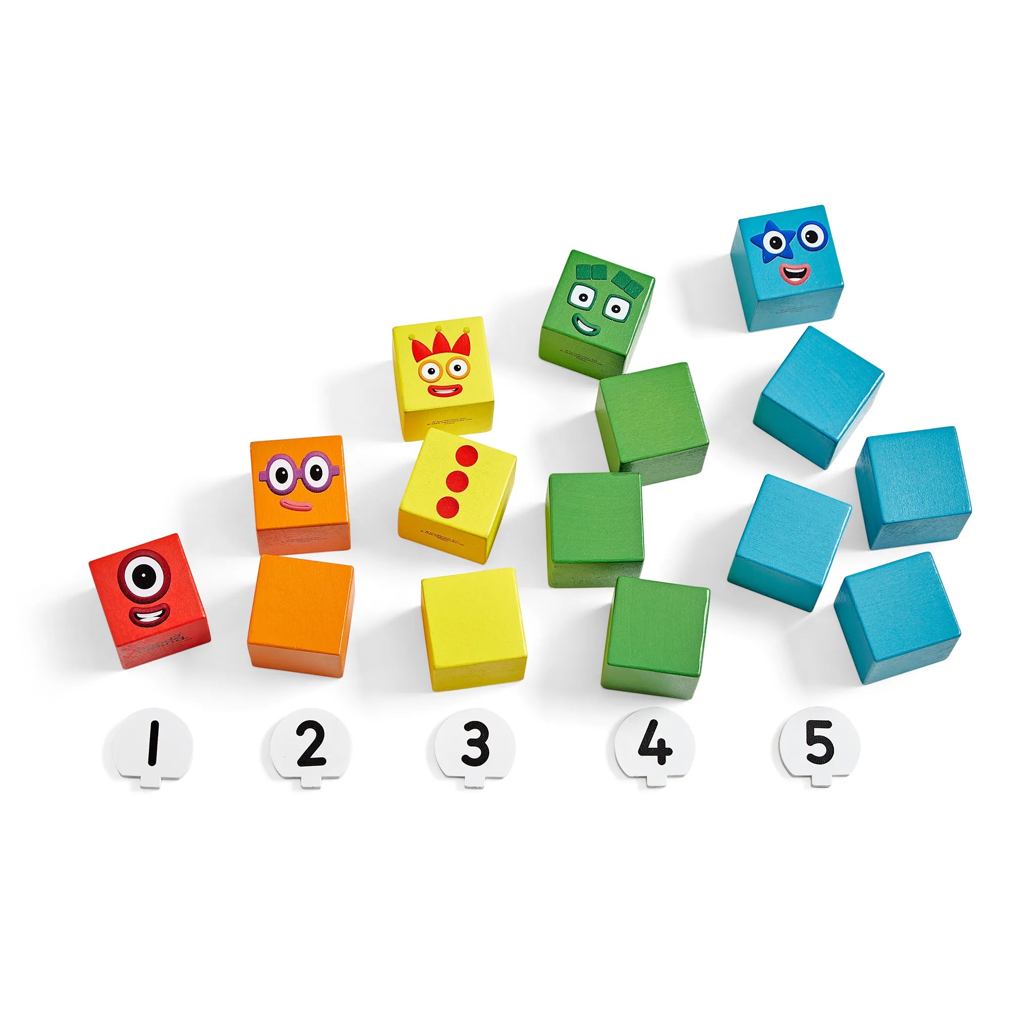 Bloques de madera del uno al cinco de Numberblocks®