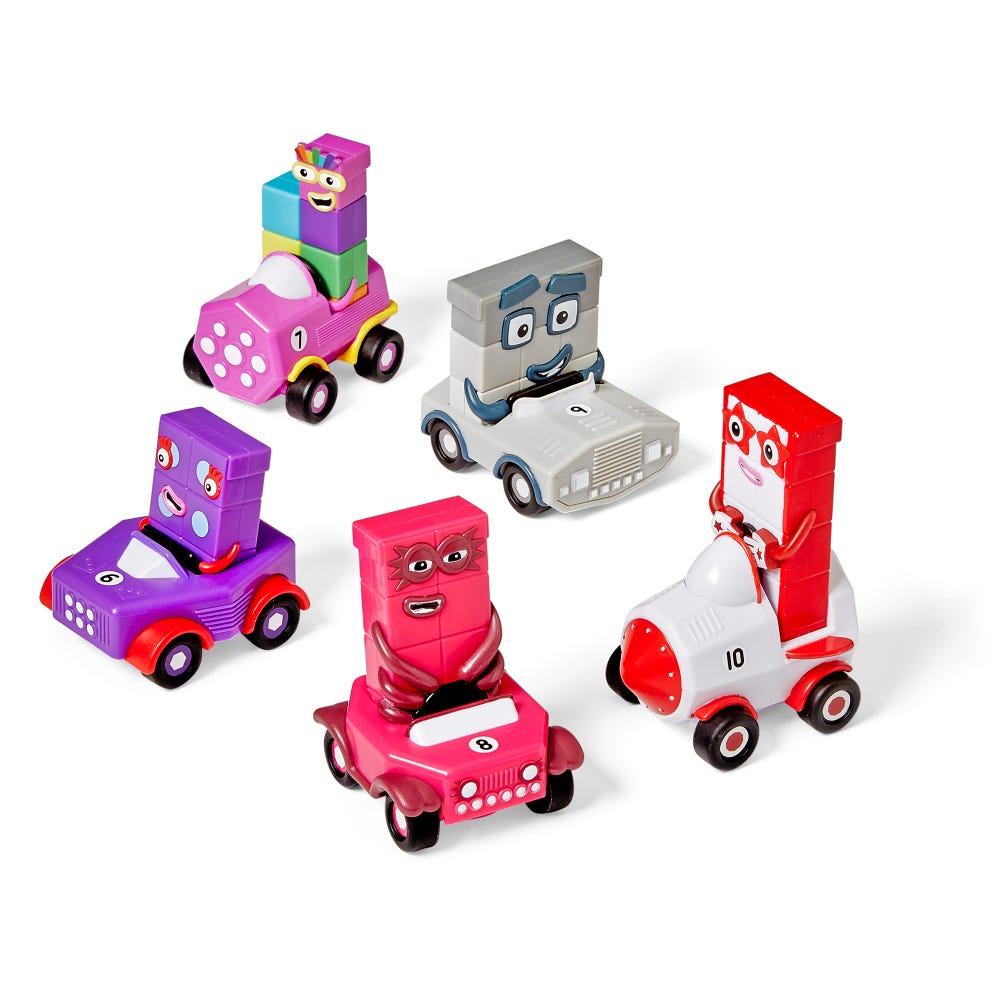 Vehículos Seis a Diez Numberblocks