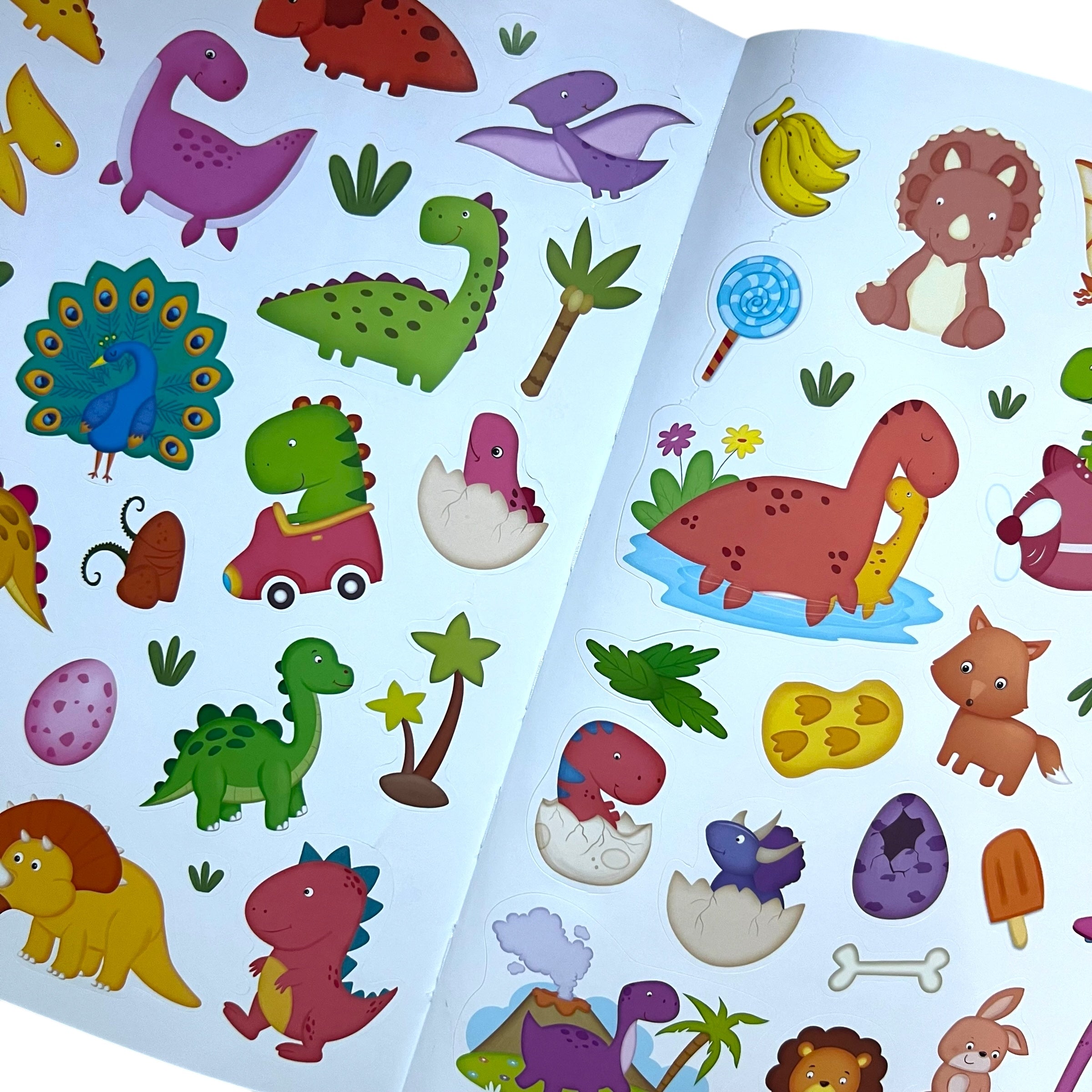 DINOS - Libro de Colorear y Stickers