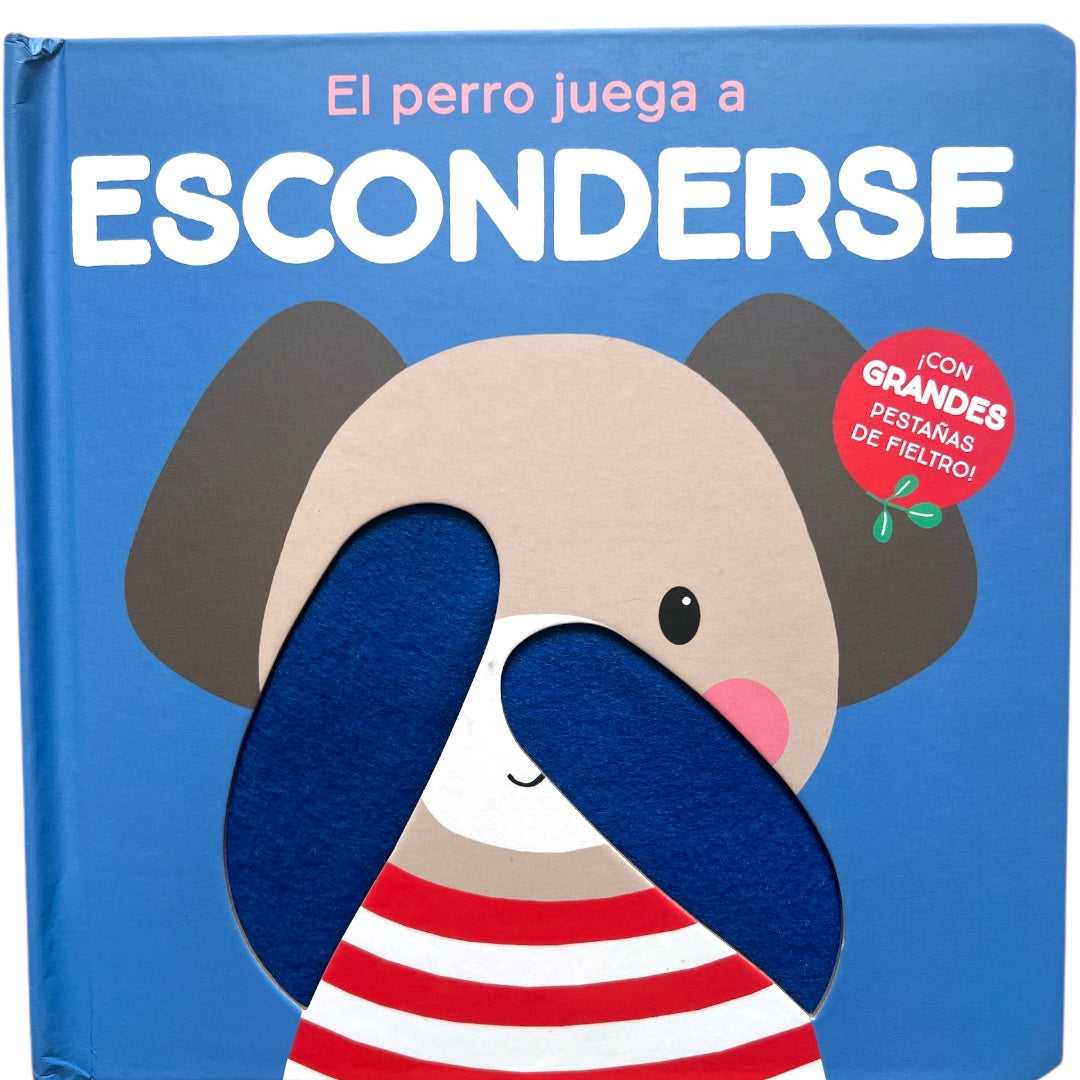 El perro juega a esconderse