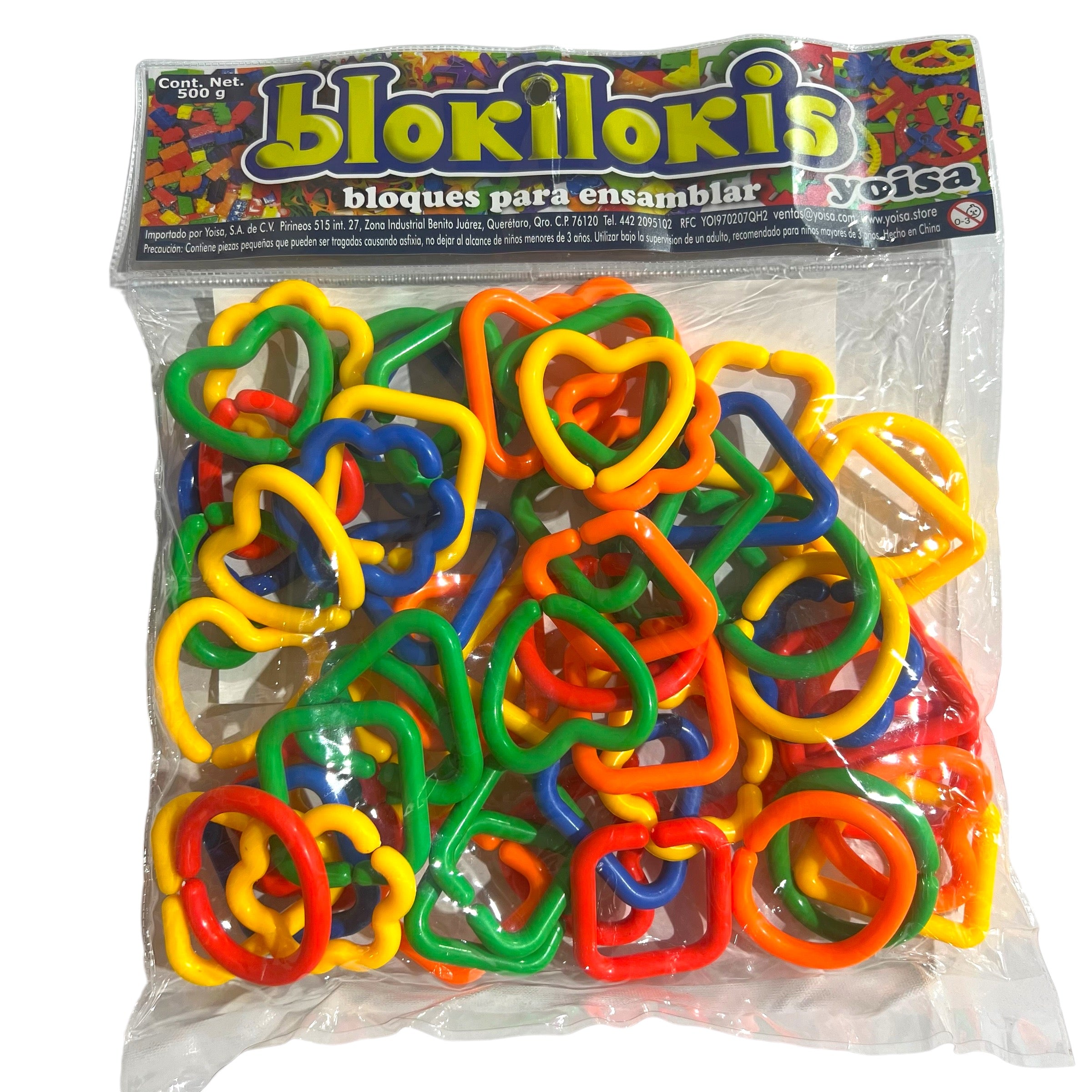 Material de ensamble - Circulos y corazones Blokiloquis