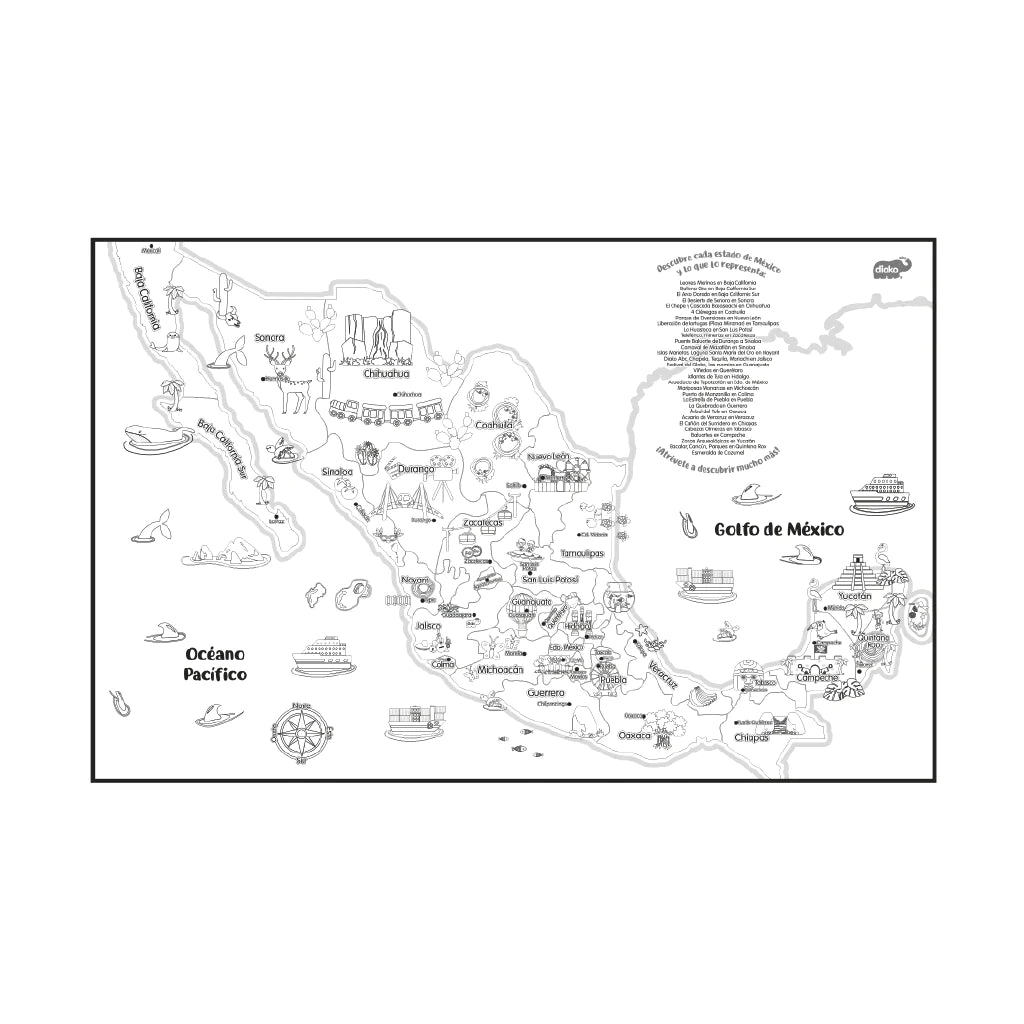 Poster Colorea tu México