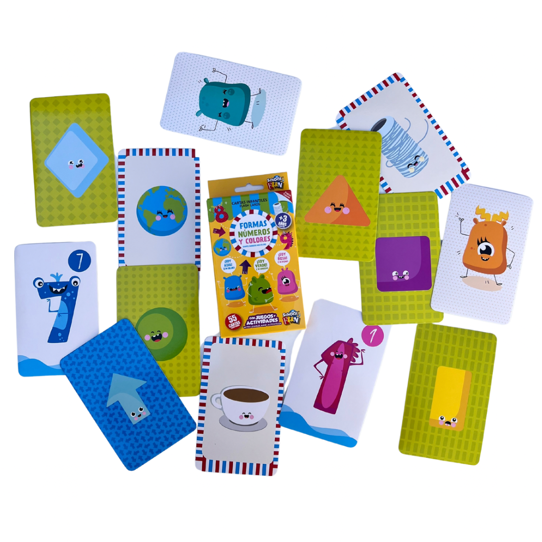 Formas Números y Colores - Flash Cards School Fun
