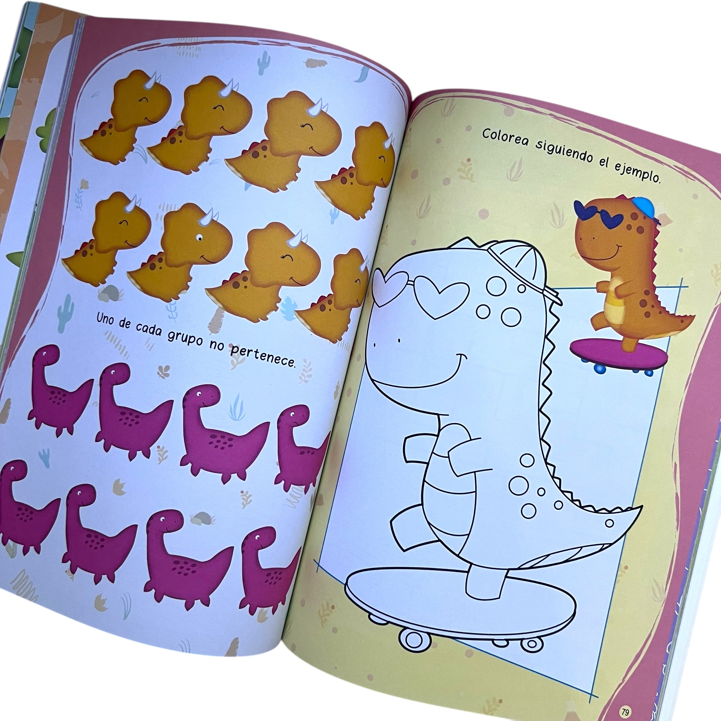 DINOS - Libro de Colorear y Stickers