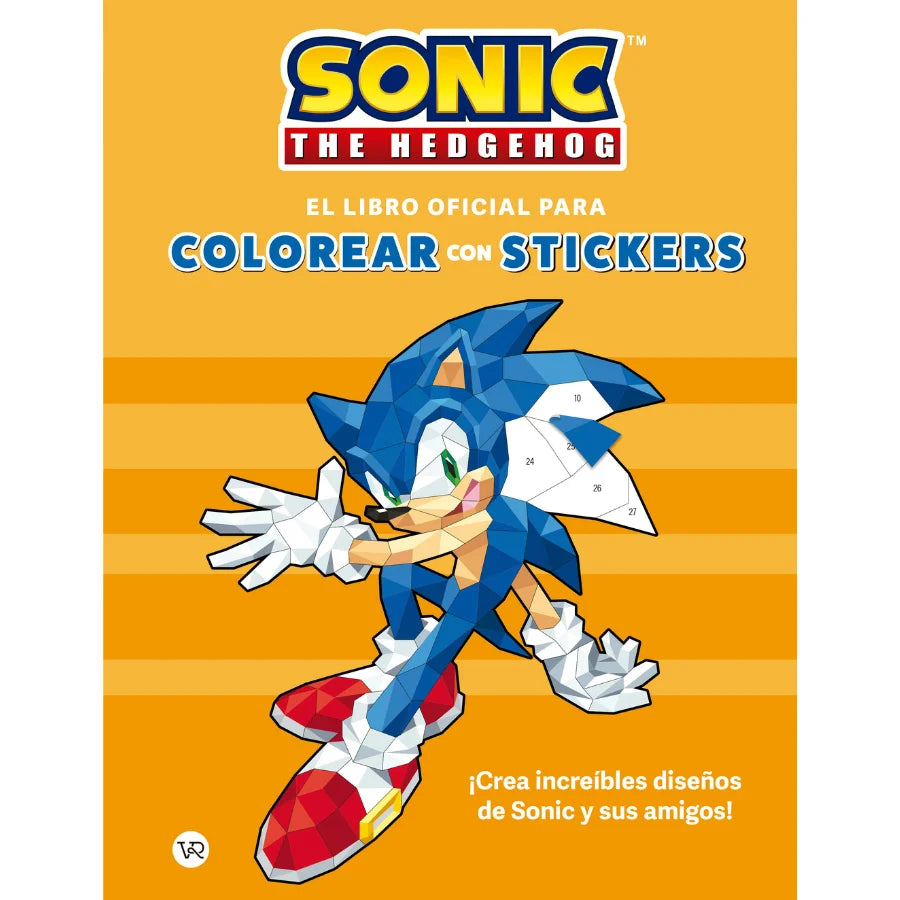 Libro para colorear con stickers - Sonic