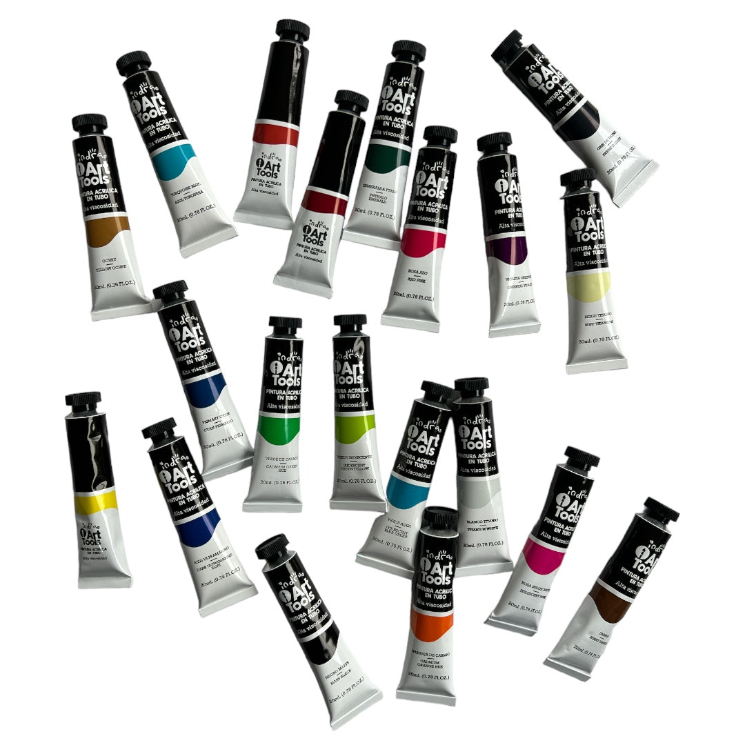 Set Pintura Acrílica en tubo 20ml Art Tools - INDRA