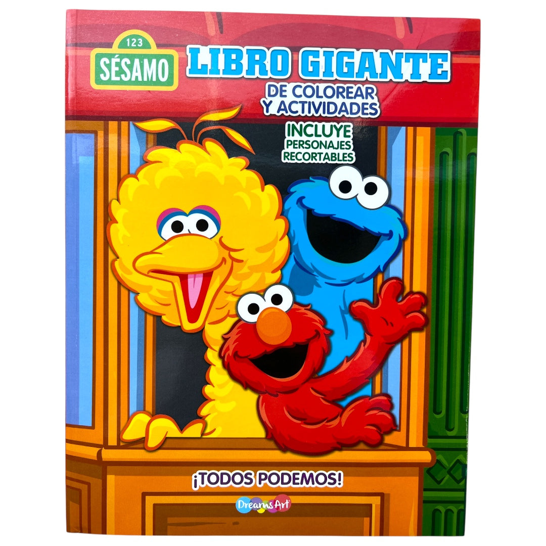Libro gigante de colorear y actividades - Plaza Sesamo TODOS PODEMOS