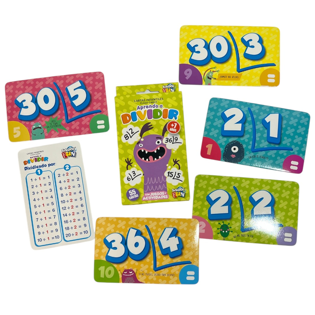 Aprendo a Dividir - Flash Cards School Fun