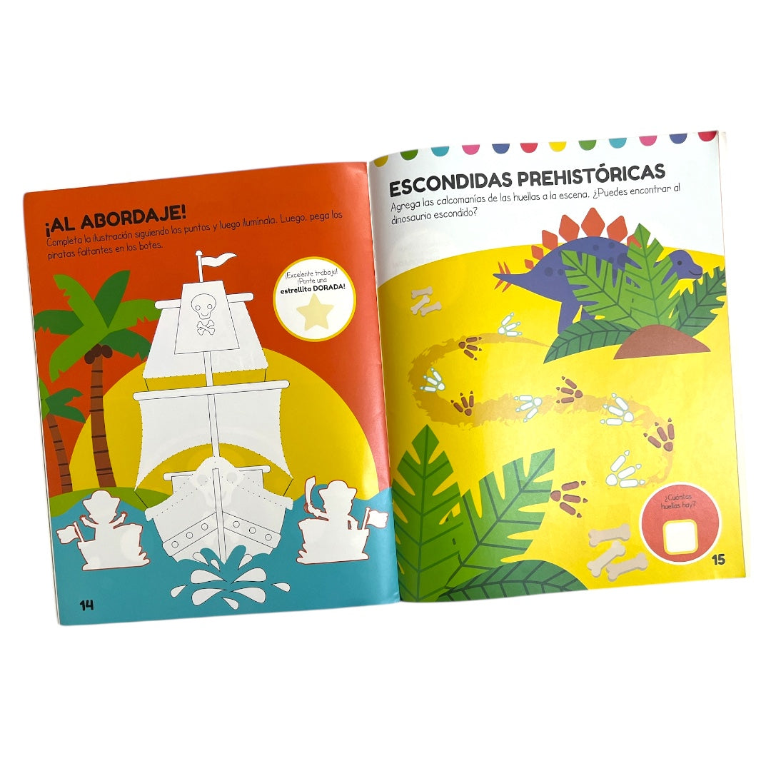 DINOSAURIOS Y PIRATAS 100 CALCOMANIAS DIVERTIDAS