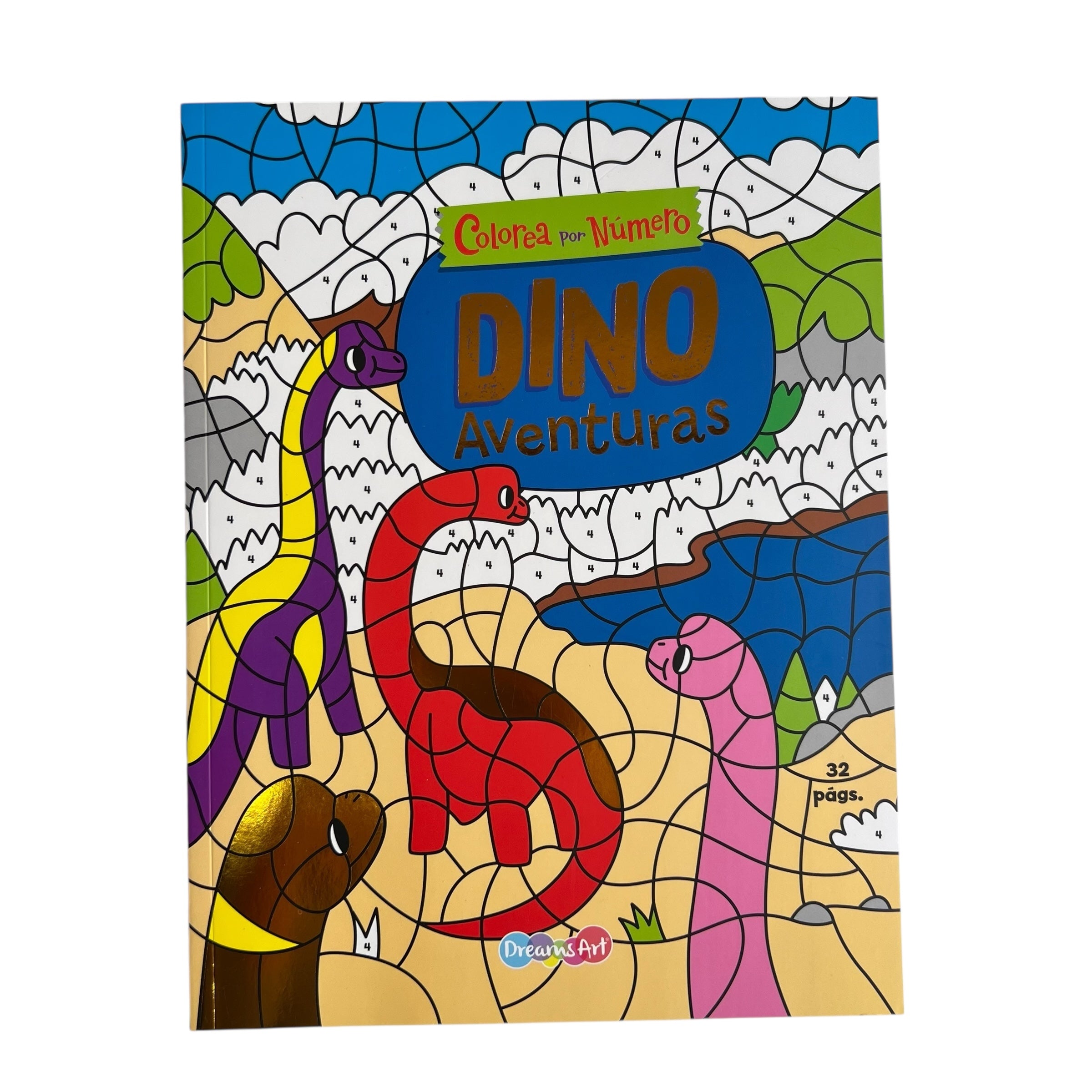 Libro para colorear - Colorea por números Dinos
