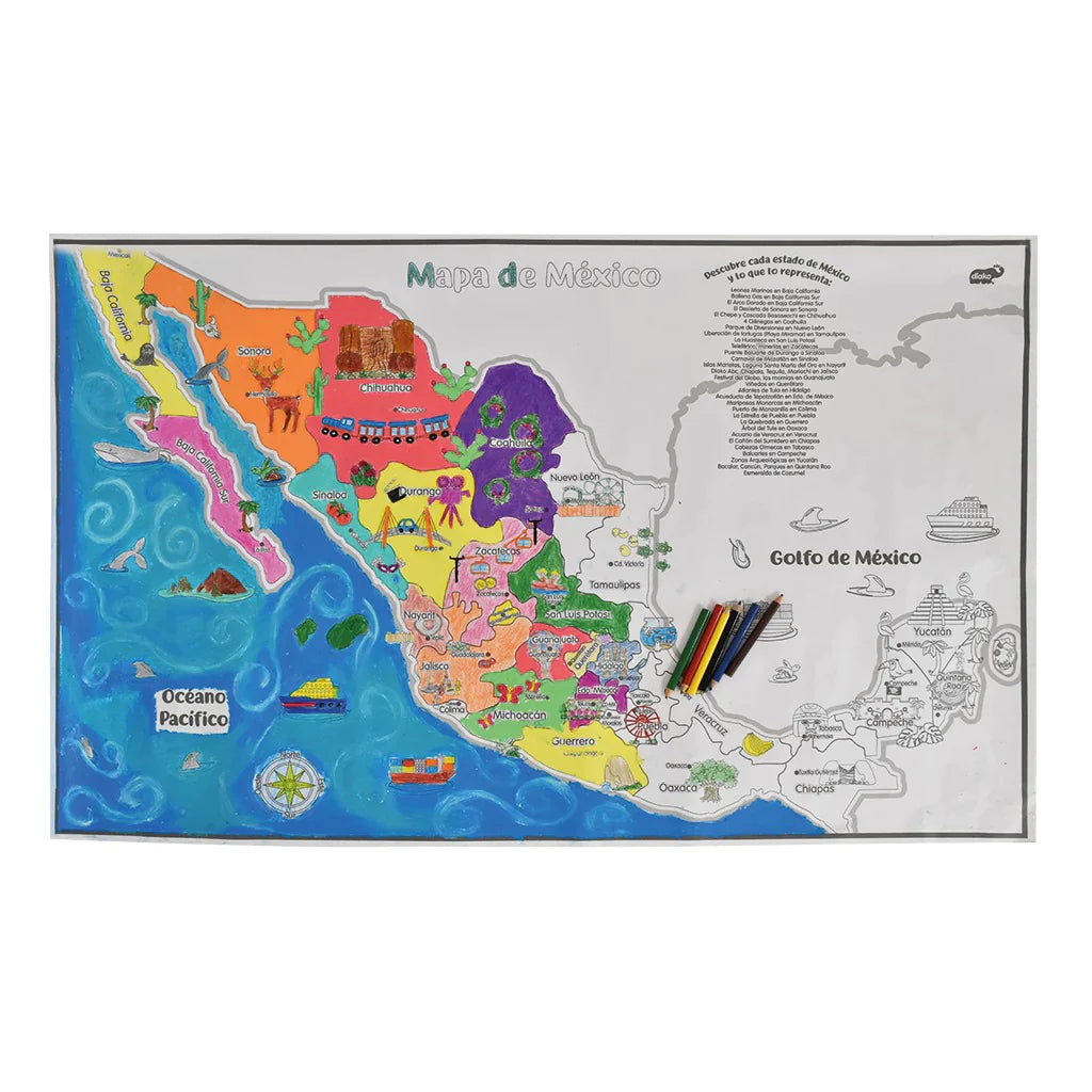 Poster Colorea tu México