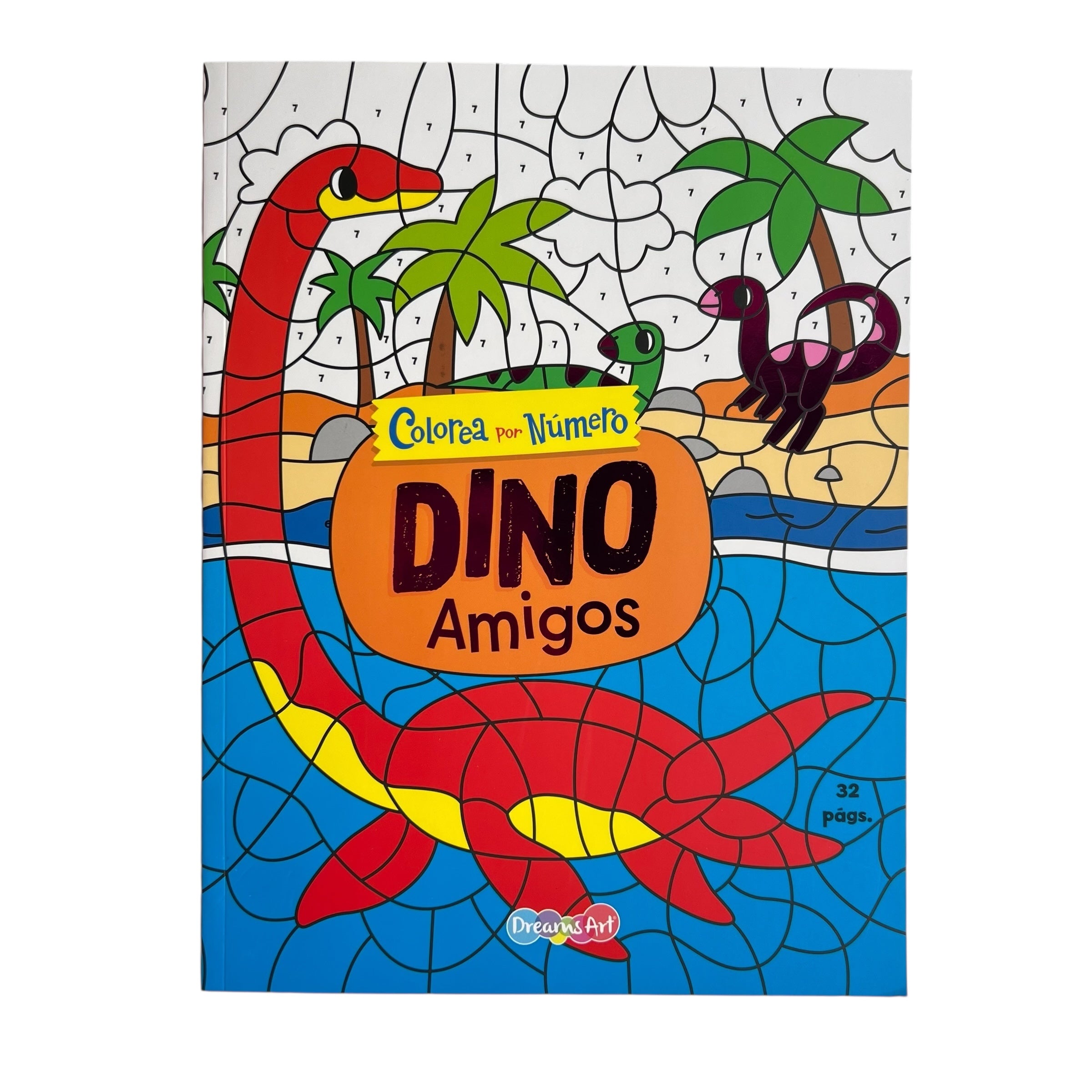 Libro para colorear - Colorea por números Dinos