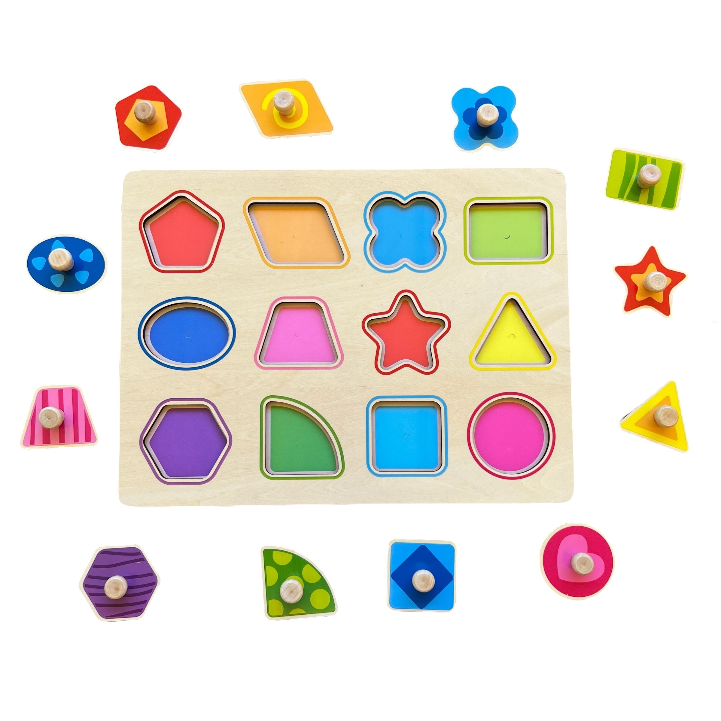 ROMPECABEZAS DE PIJAS FIGURAS GEOMETRICAS - TOOKY TOY