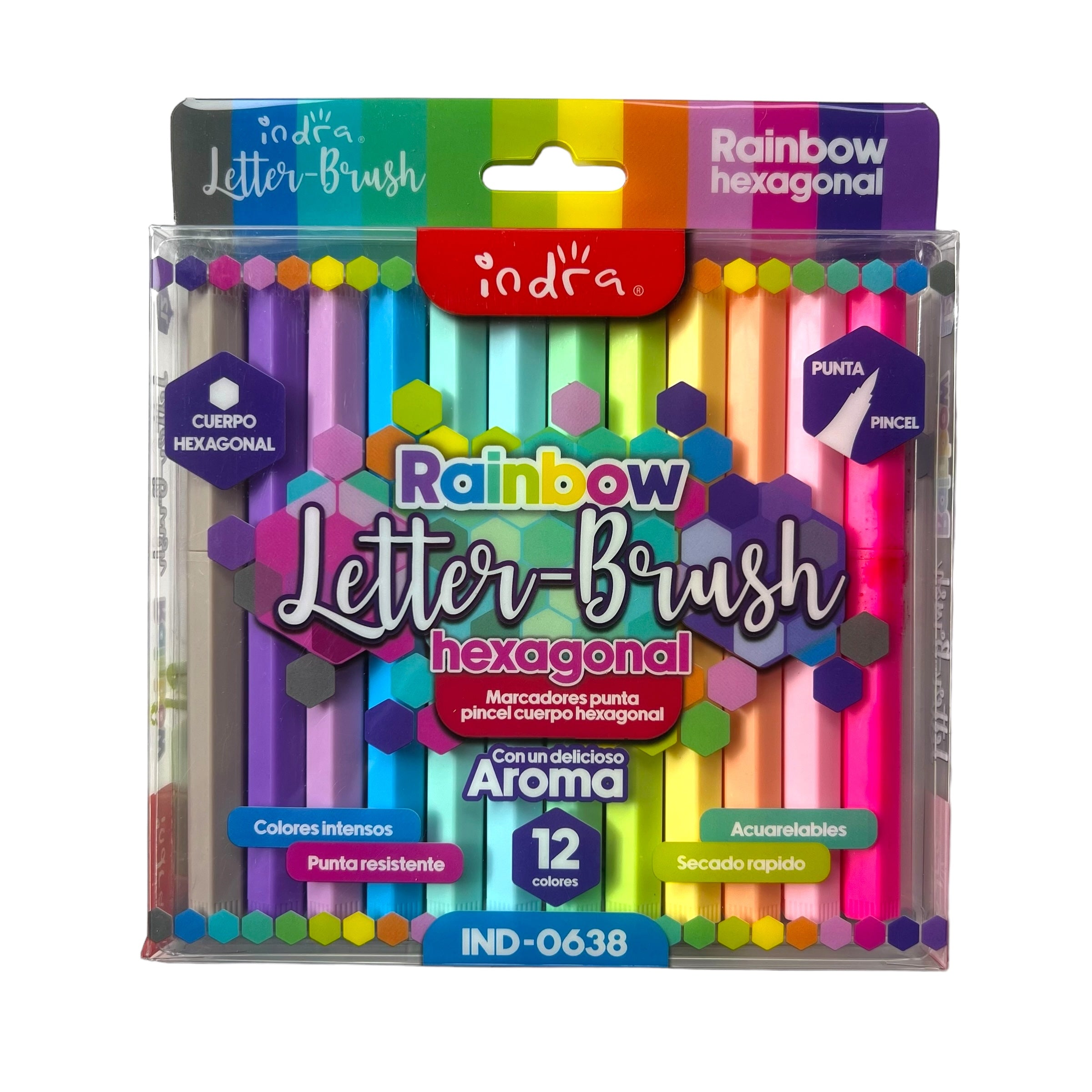 Marcadores Hexagonal para Lettering - Rainbow Letter Brush
