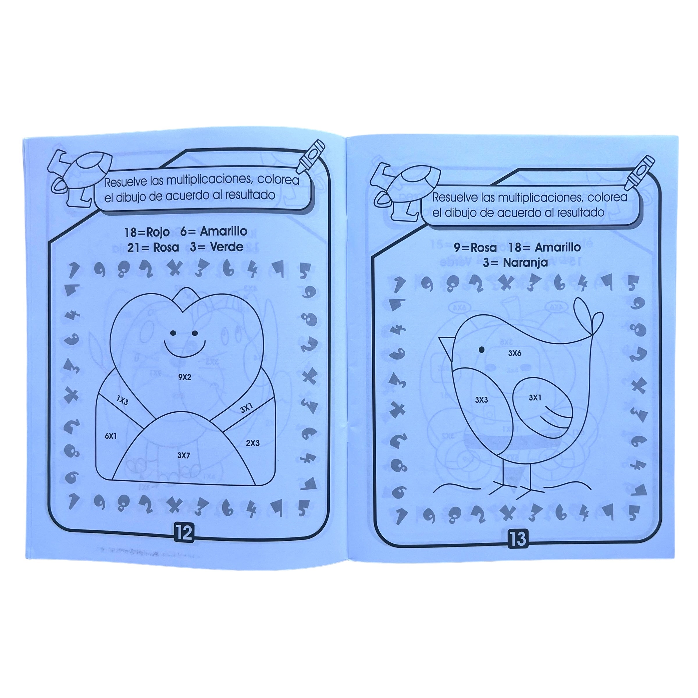 Libro Coloreando y multiplicando