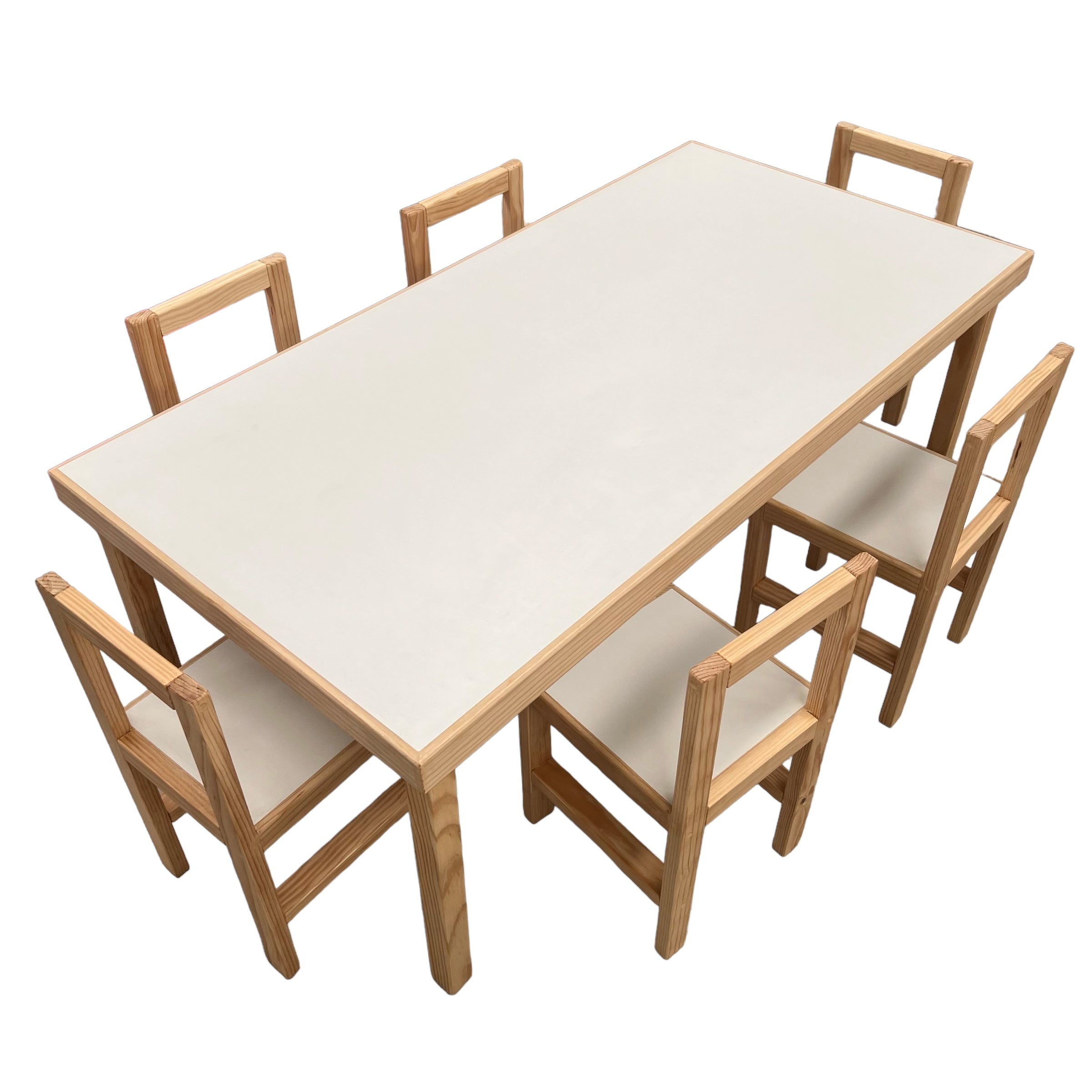 Conjunto Mesa Rectangular y 6 Sillas de madera