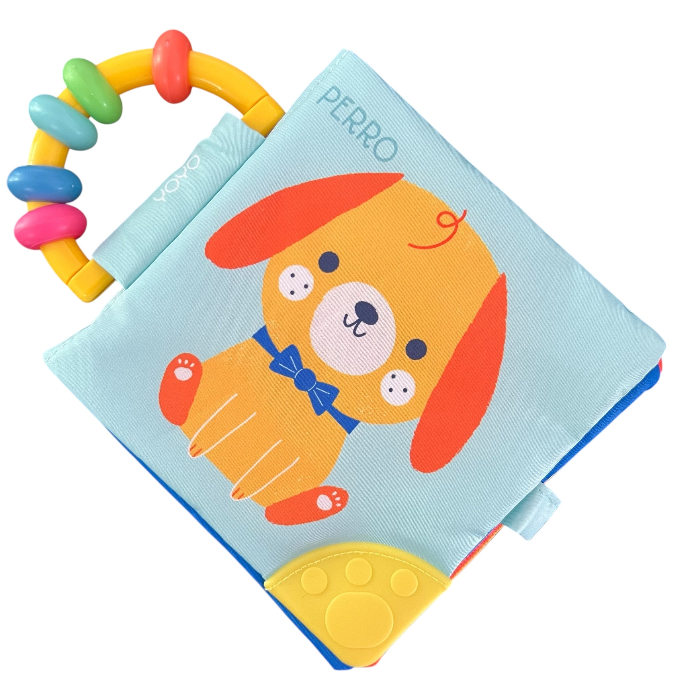 PERRO - Libro de Tela con Sonaja y Mordedera