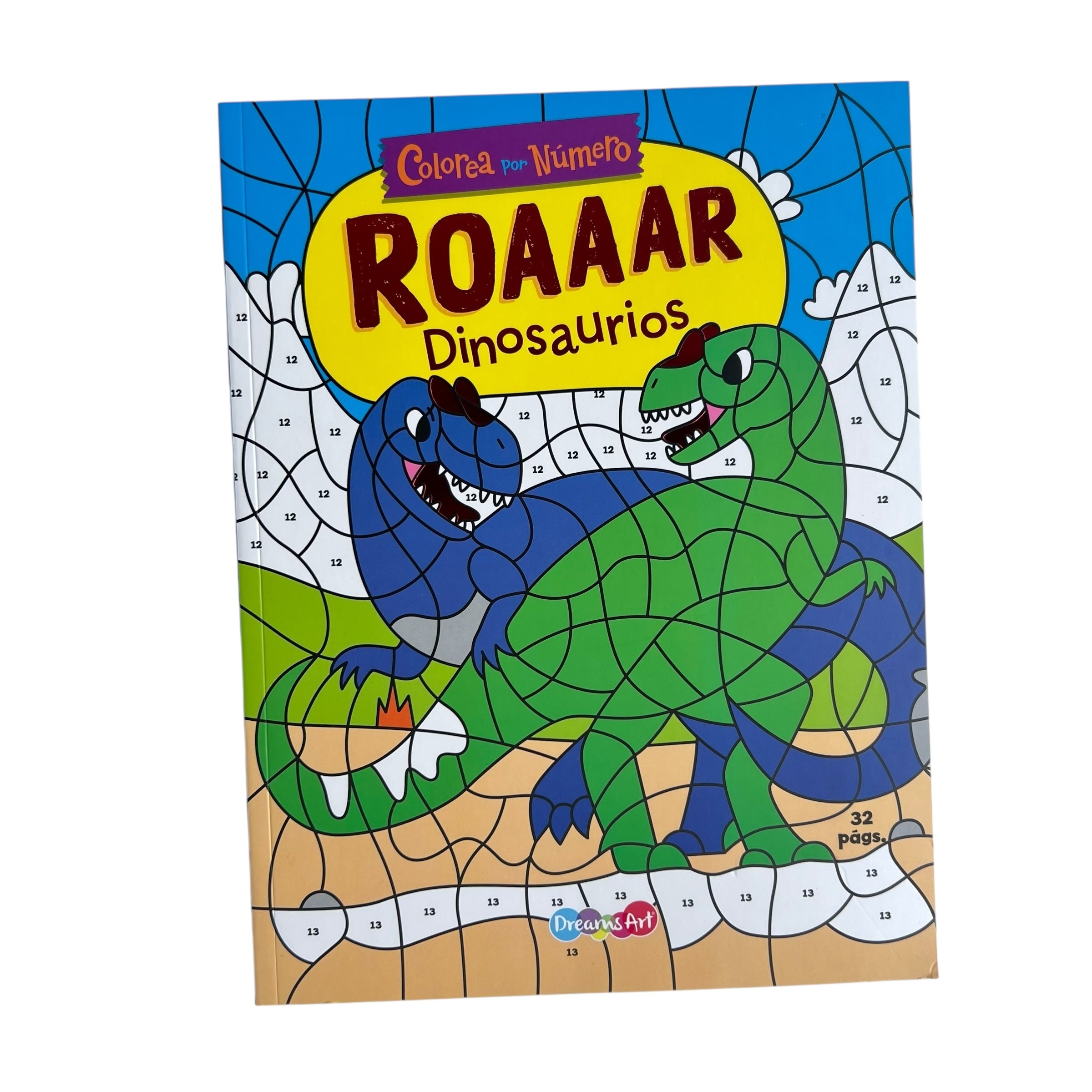 Libro para colorear - Colorea por números Dinos
