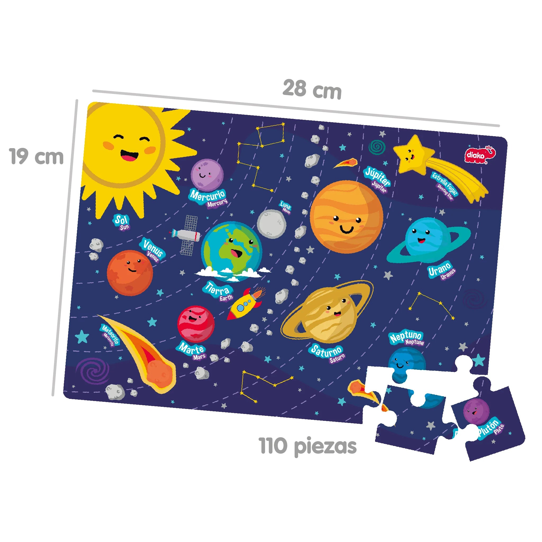 Rompecabezas sistema solar 110 piezas
