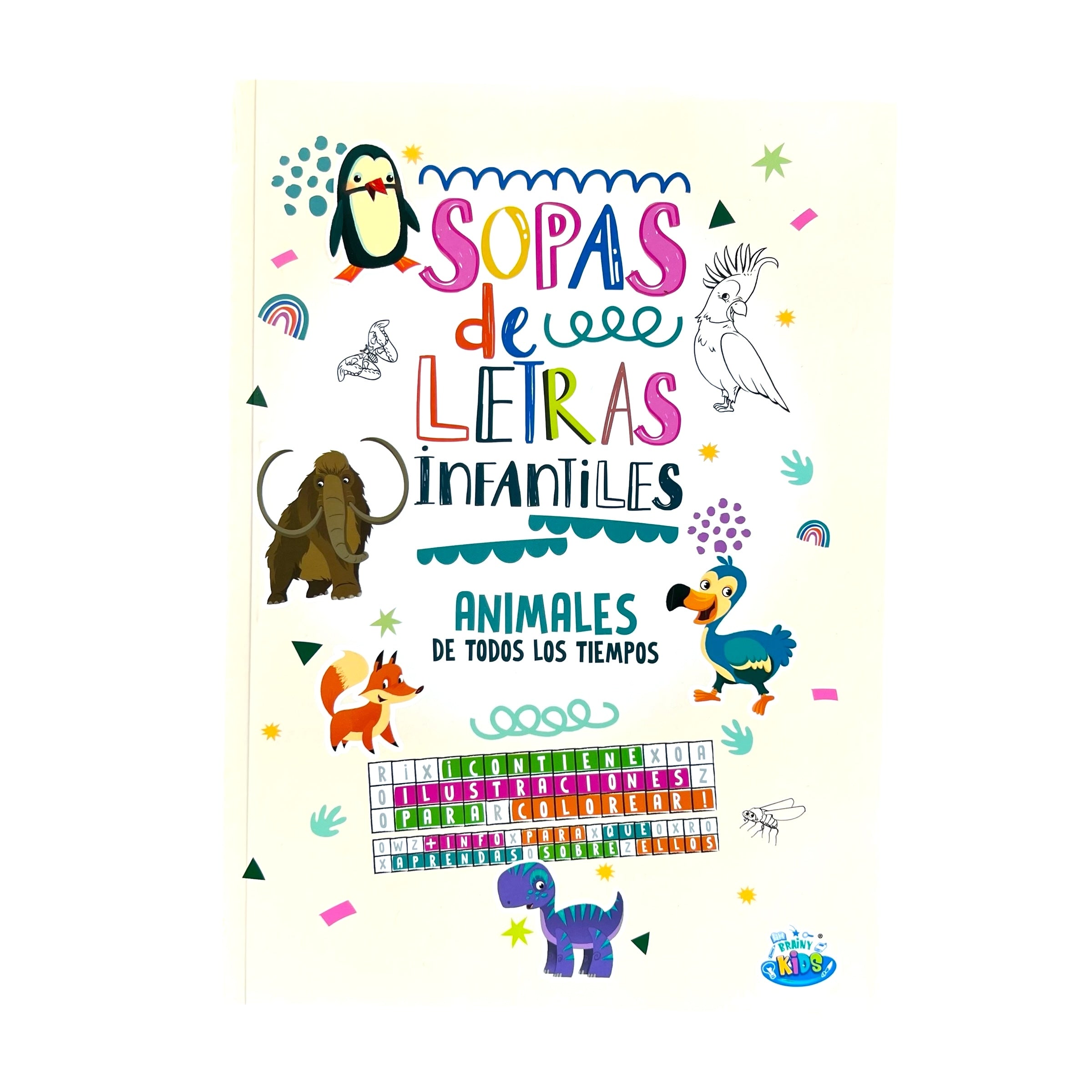 Sopa de letras infantiles - Animales de todos los tiempos